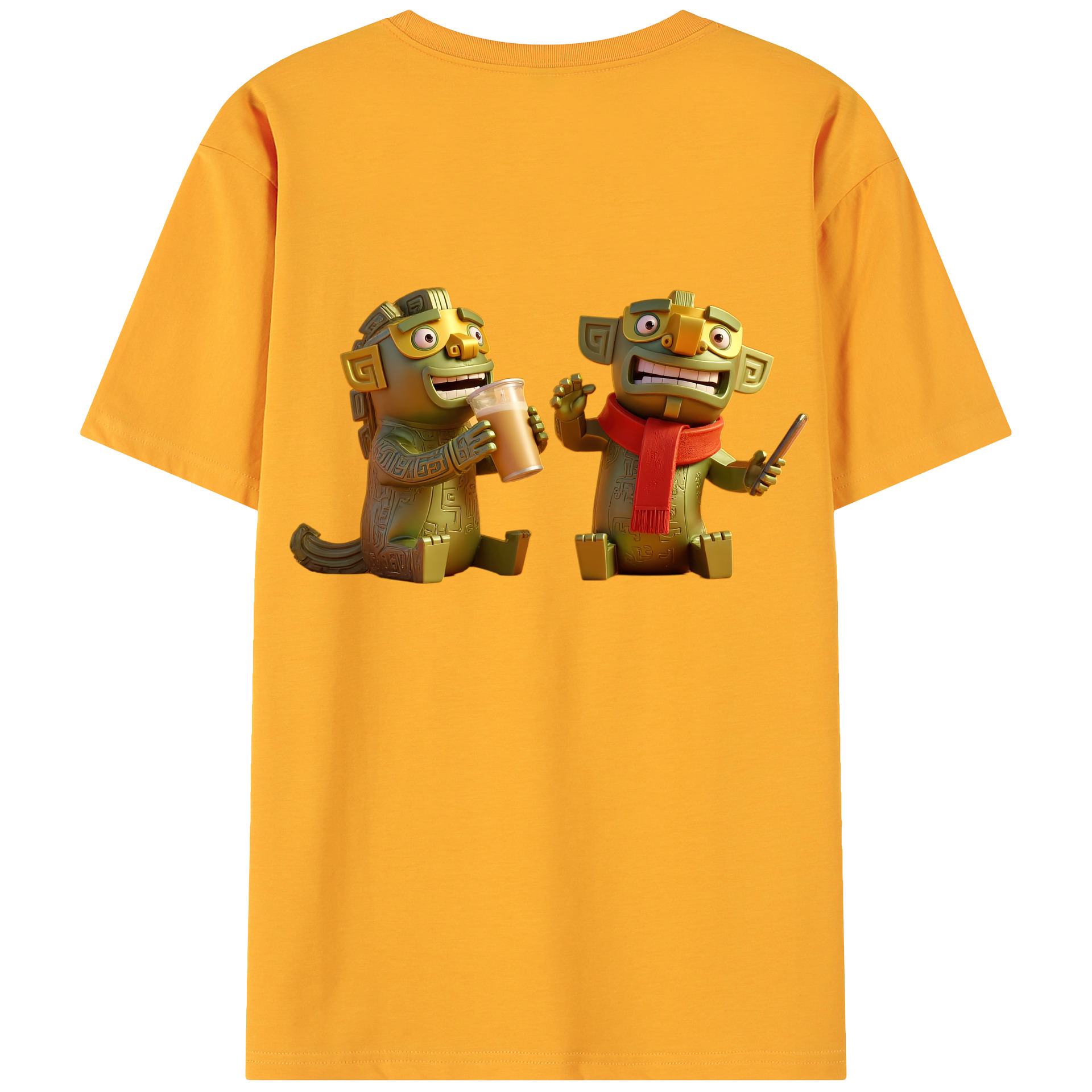 （画像用） Ne Zha 2 ナタ 魔童の大暴れ 綿100％ メンズ半袖Tシャツ（バックプリント） 通気性