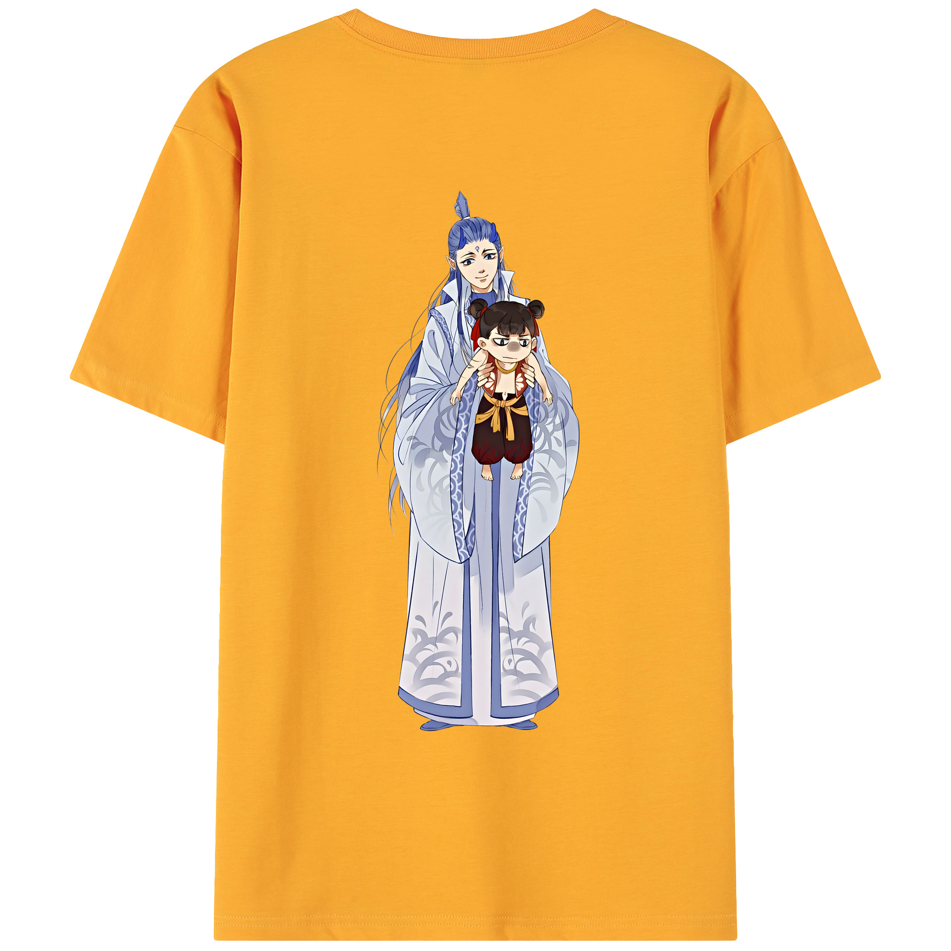 （画像用） Ne Zha 2 ナタ 魔童の大暴れ 綿100％ メンズ半袖Tシャツ（バックプリント） 通気性