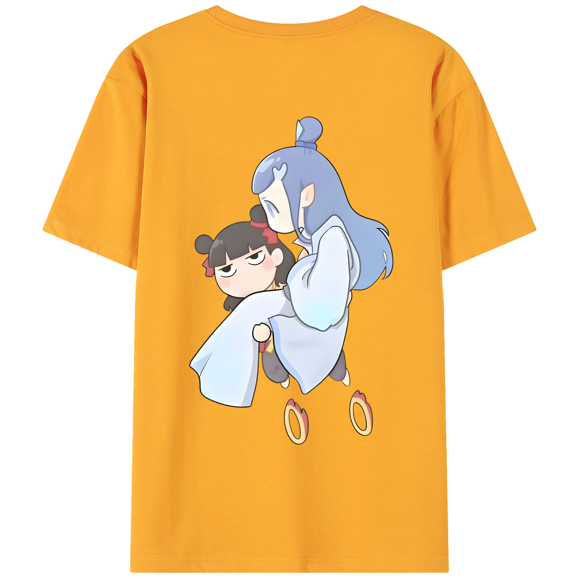 （画像用） Ne Zha 2 ナタ 魔童の大暴れ 綿100％ メンズ半袖Tシャツ（バックプリント） 通気性