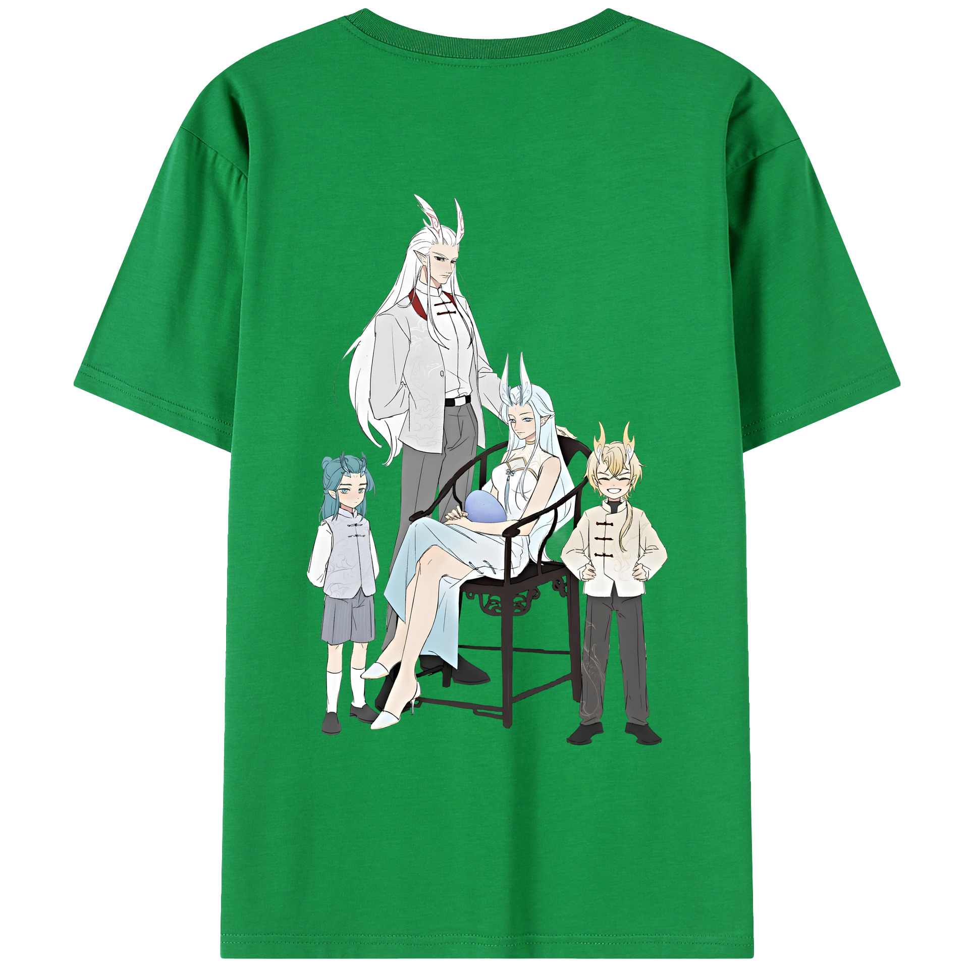 （画像用） Ne Zha 2 ナタ 魔童の大暴れ 綿100％ メンズ半袖Tシャツ（バックプリント） 通気性