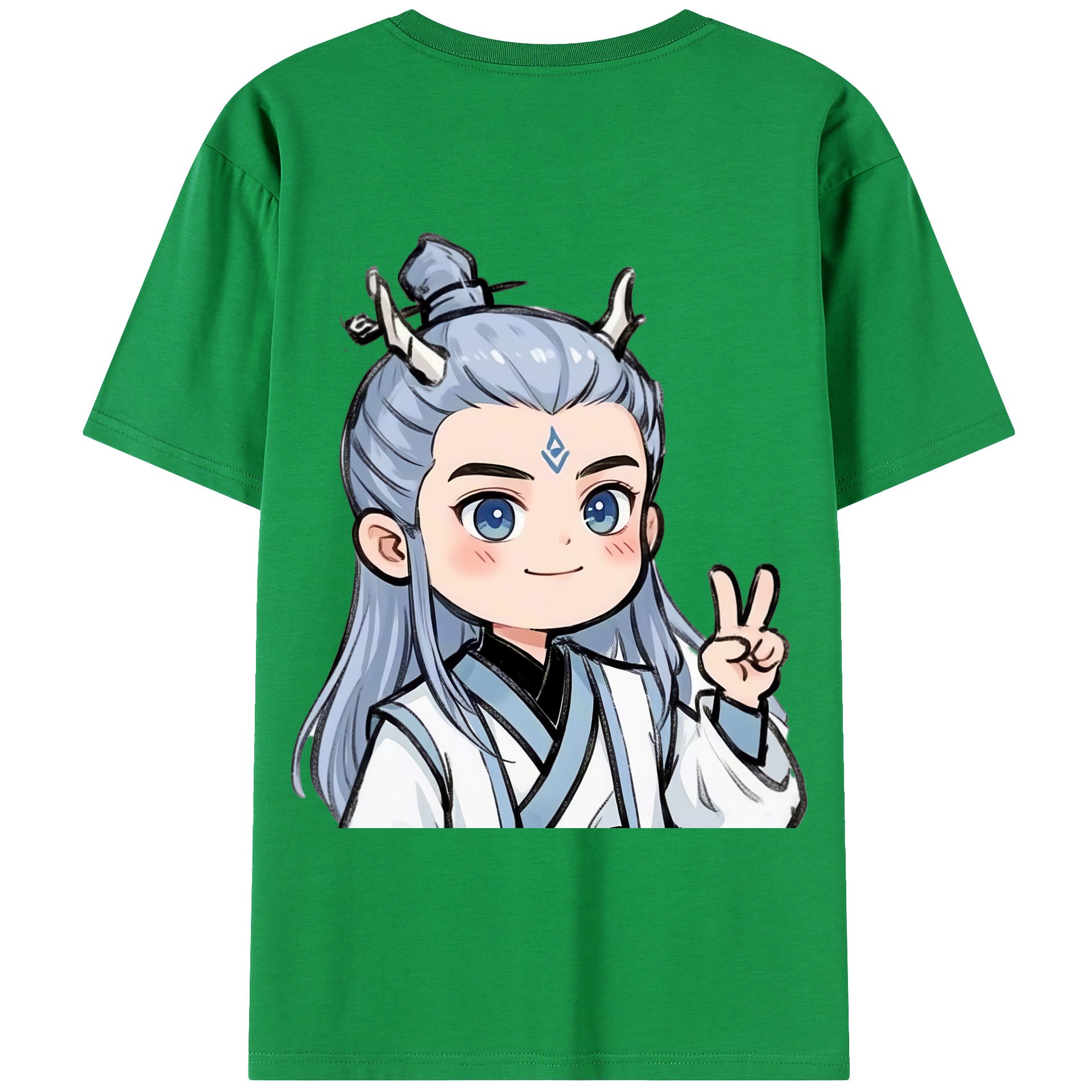 （画像用） Ne Zha 2 ナタ 魔童の大暴れ 綿100％ メンズ半袖Tシャツ（バックプリント） 通気性