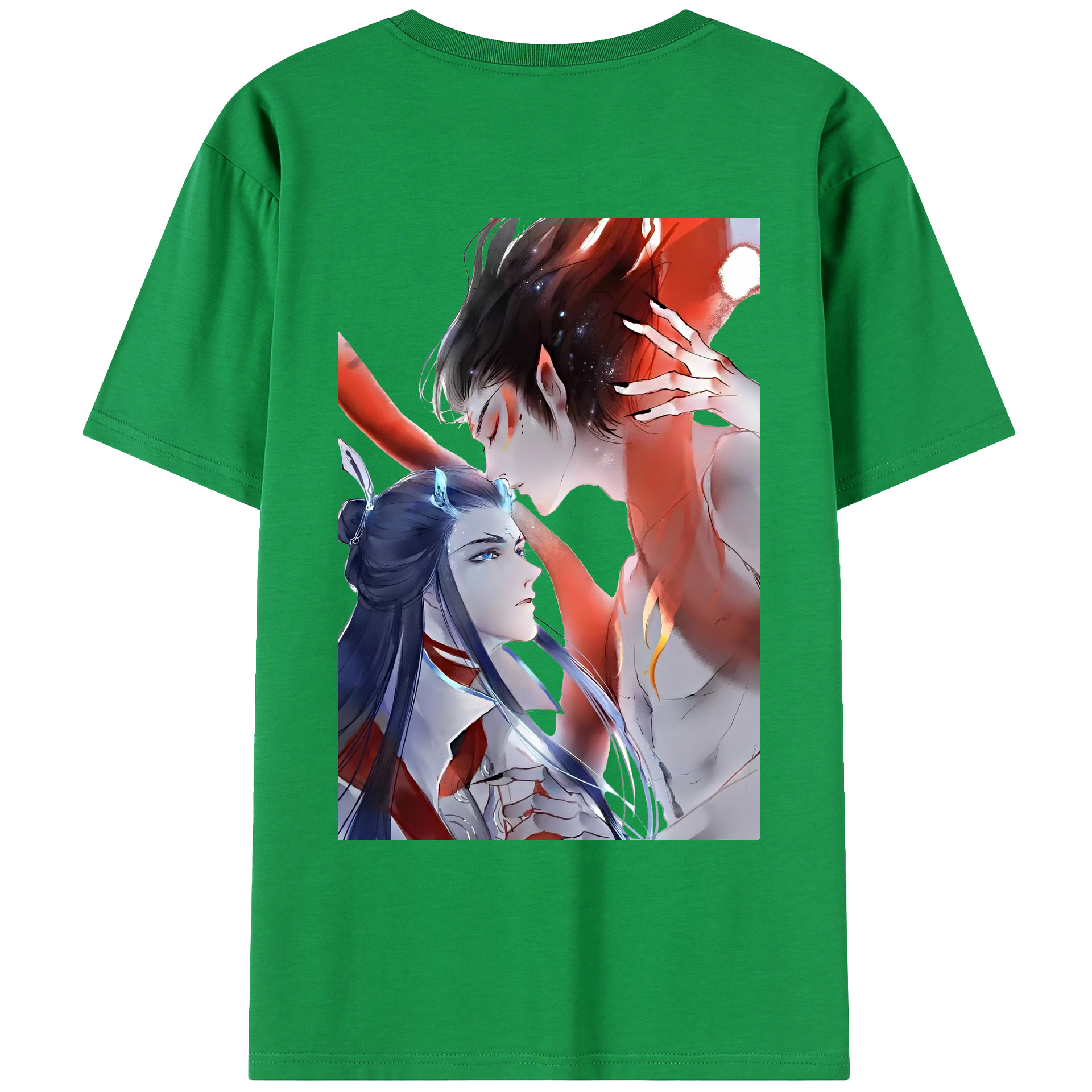 （画像用） Ne Zha 2 ナタ 魔童の大暴れ 綿100％ メンズ半袖Tシャツ（バックプリント） 通気性