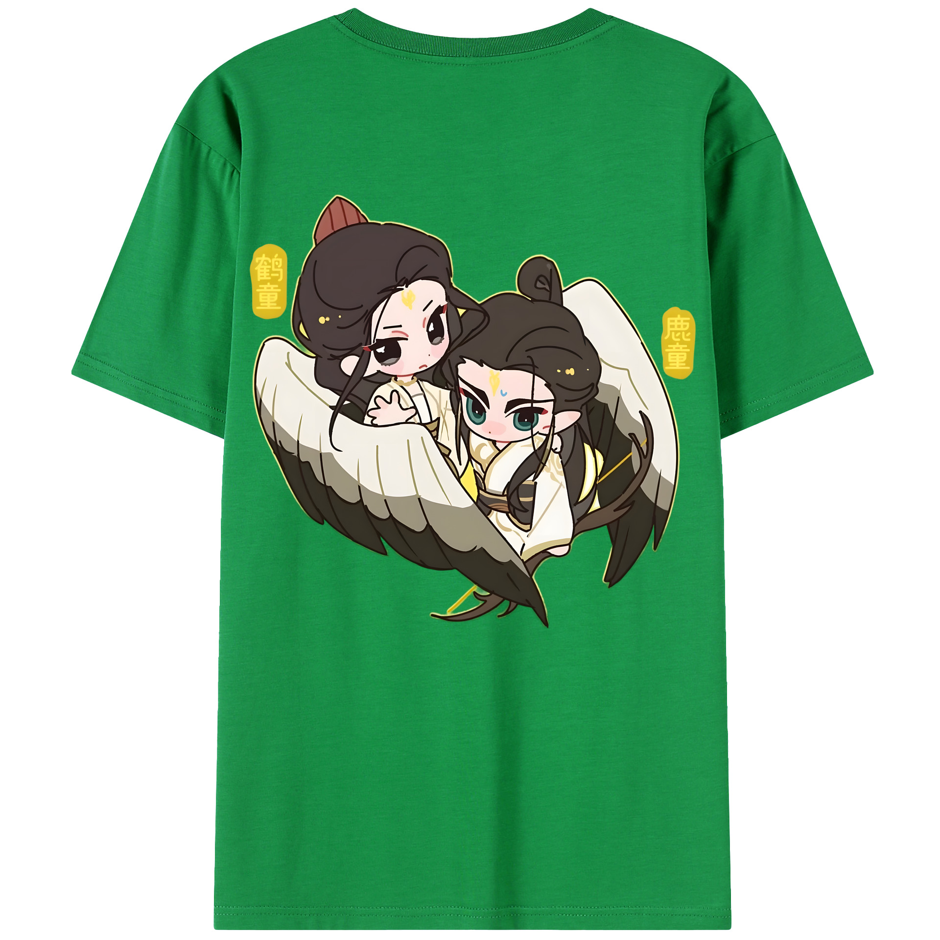 （画像用） Ne Zha 2 ナタ 魔童の大暴れ 綿100％ メンズ半袖Tシャツ（バックプリント） 通気性
