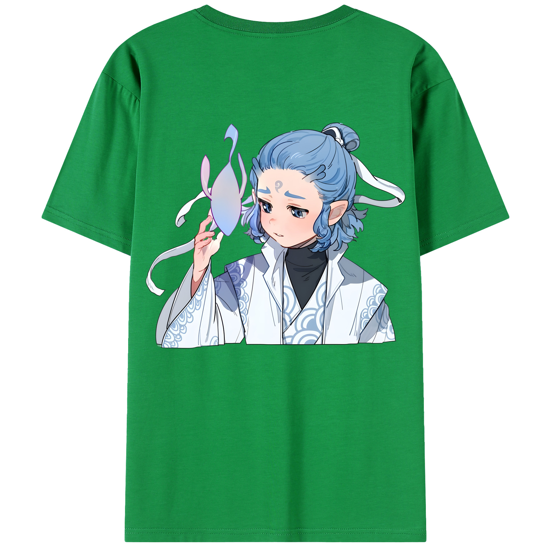 （画像用） Ne Zha 2 ナタ 魔童の大暴れ 綿100％ メンズ半袖Tシャツ（バックプリント） 通気性
