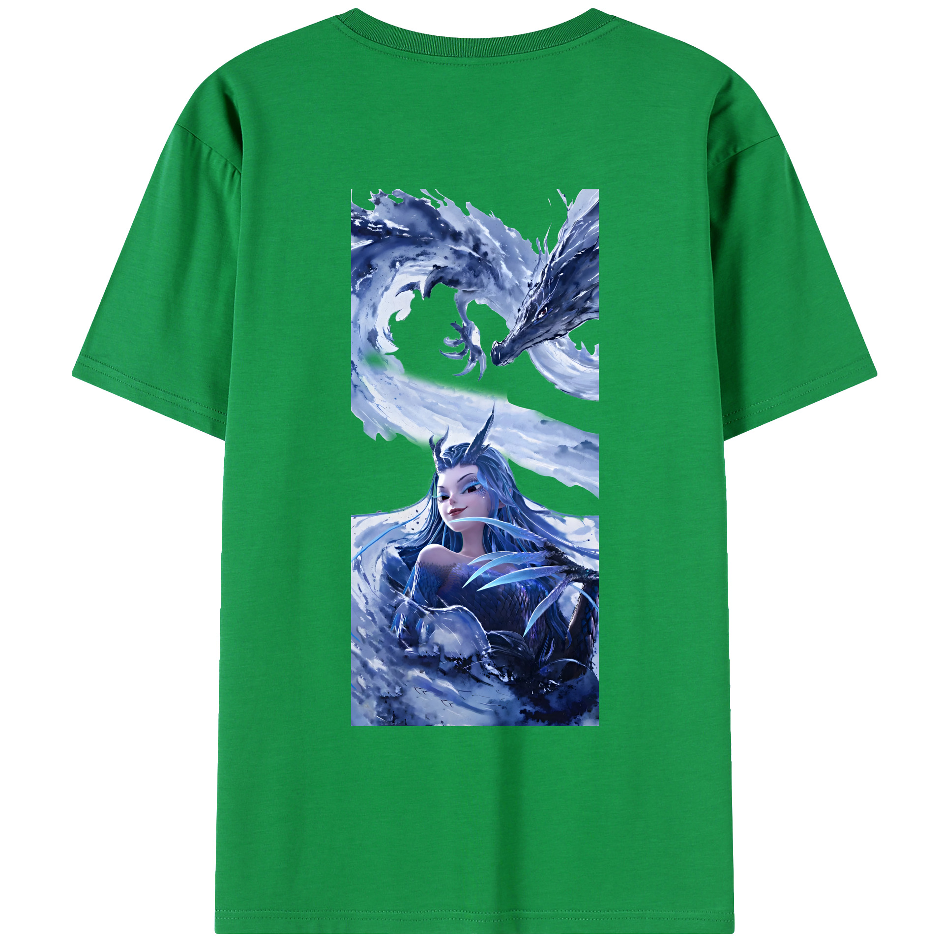 （画像用） Ne Zha 2 ナタ 魔童の大暴れ 綿100％ メンズ半袖Tシャツ（バックプリント） 通気性