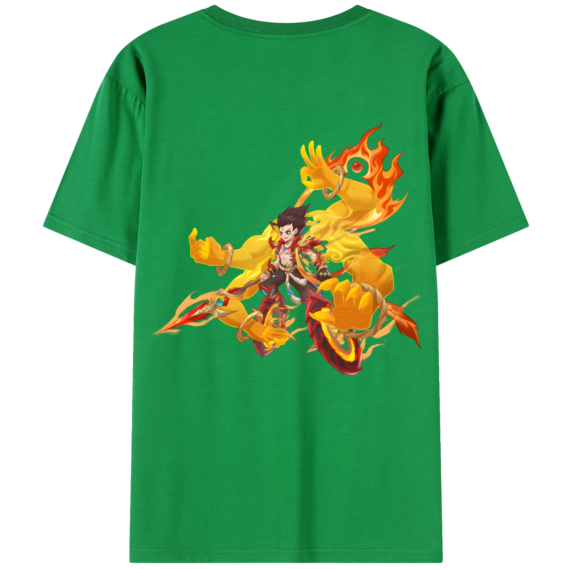 （画像用） Ne Zha 2 ナタ 魔童の大暴れ 綿100％ メンズ半袖Tシャツ（バックプリント） 通気性