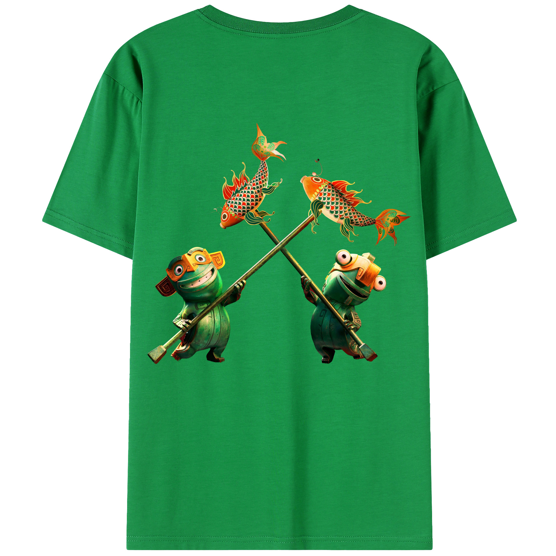 （画像用） Ne Zha 2 ナタ 魔童の大暴れ 綿100％ メンズ半袖Tシャツ（バックプリント） 通気性