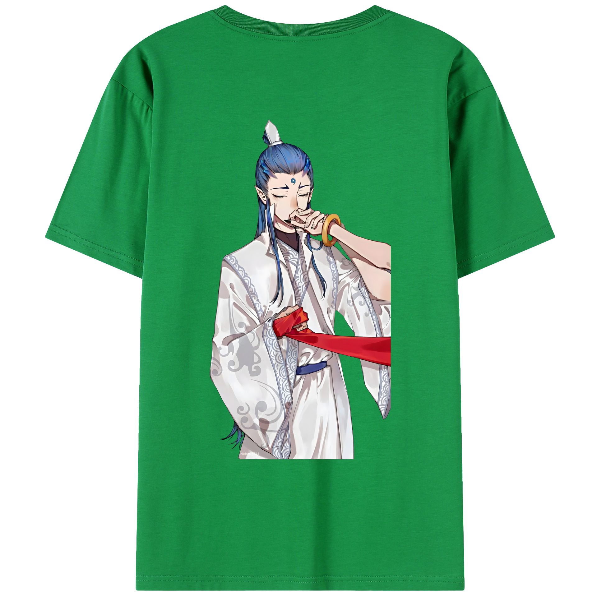 （画像用） Ne Zha 2 ナタ 魔童の大暴れ 綿100％ メンズ半袖Tシャツ（バックプリント） 通気性