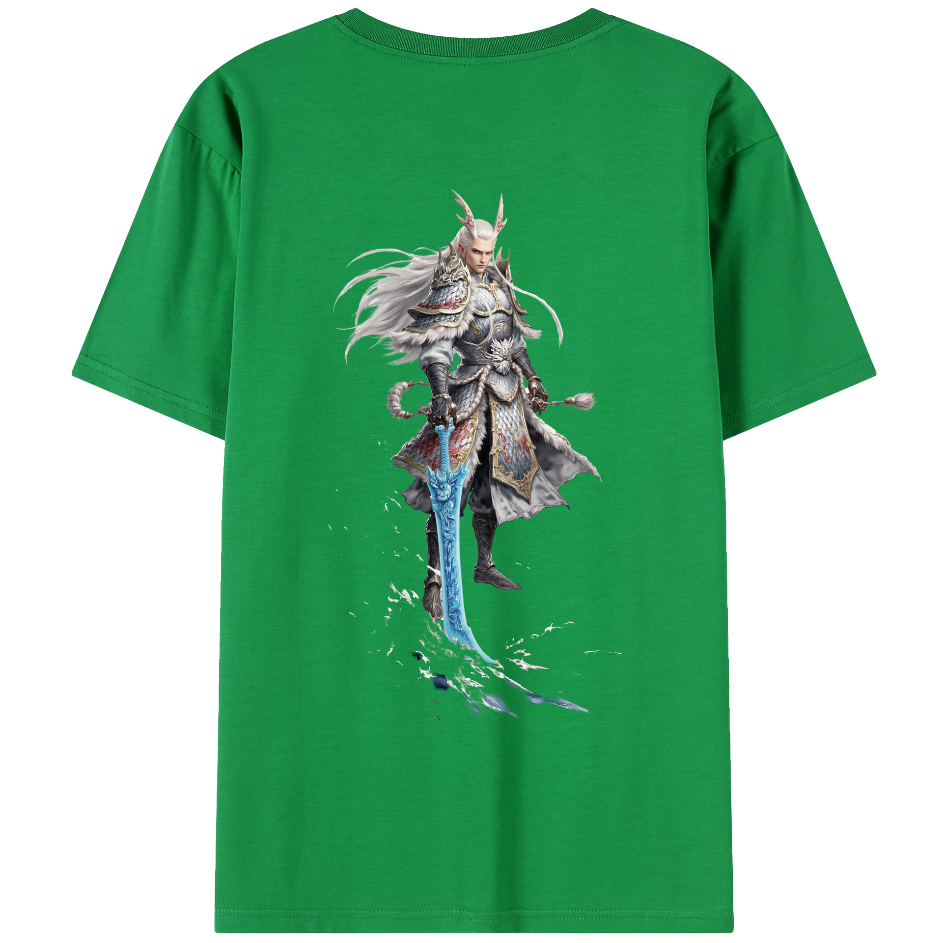（画像用） Ne Zha 2 ナタ 魔童の大暴れ 綿100％ メンズ半袖Tシャツ（バックプリント） 通気性