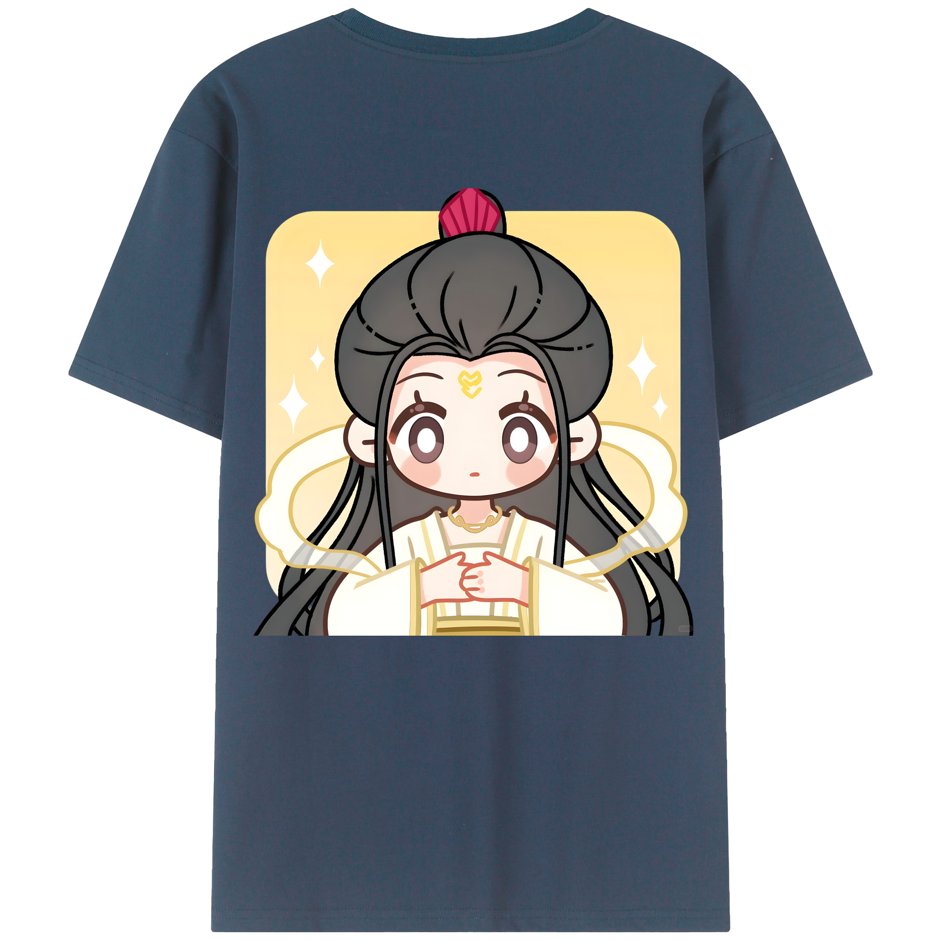 （画像用） Ne Zha 2 ナタ 魔童の大暴れ 綿100％ メンズ半袖Tシャツ（バックプリント） 通気性
