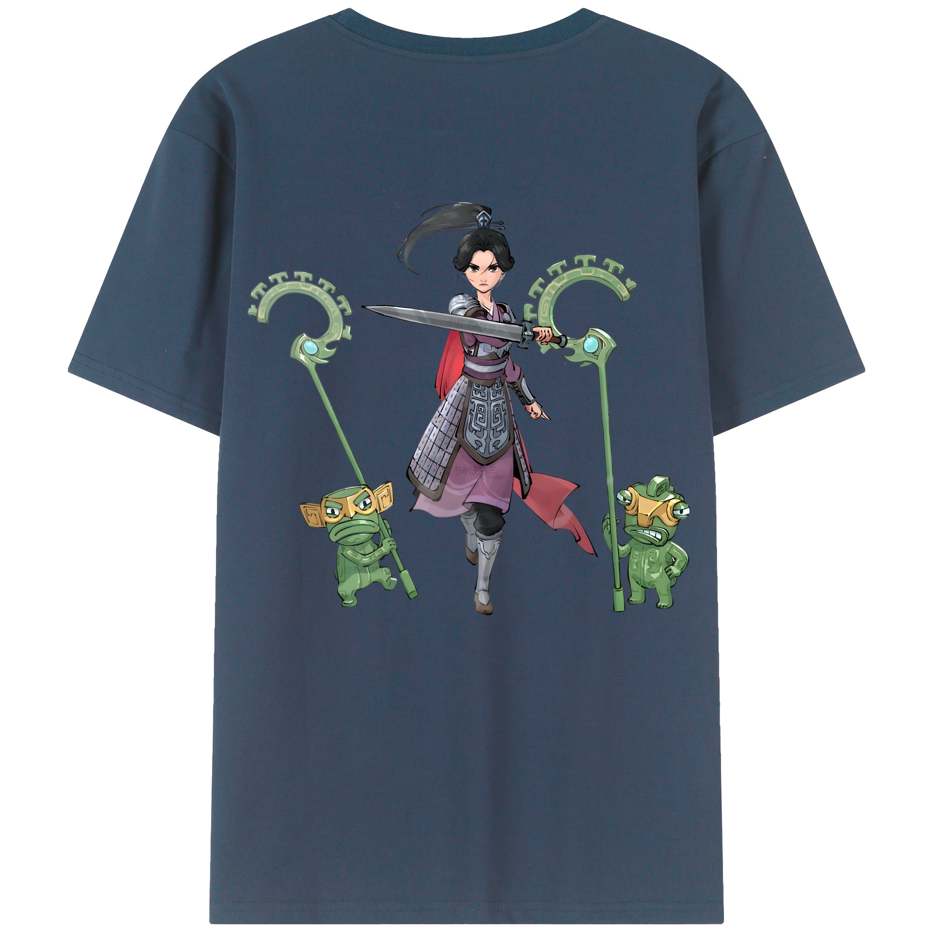 （画像用） Ne Zha 2 ナタ 魔童の大暴れ 綿100％ メンズ半袖Tシャツ（バックプリント） 通気性