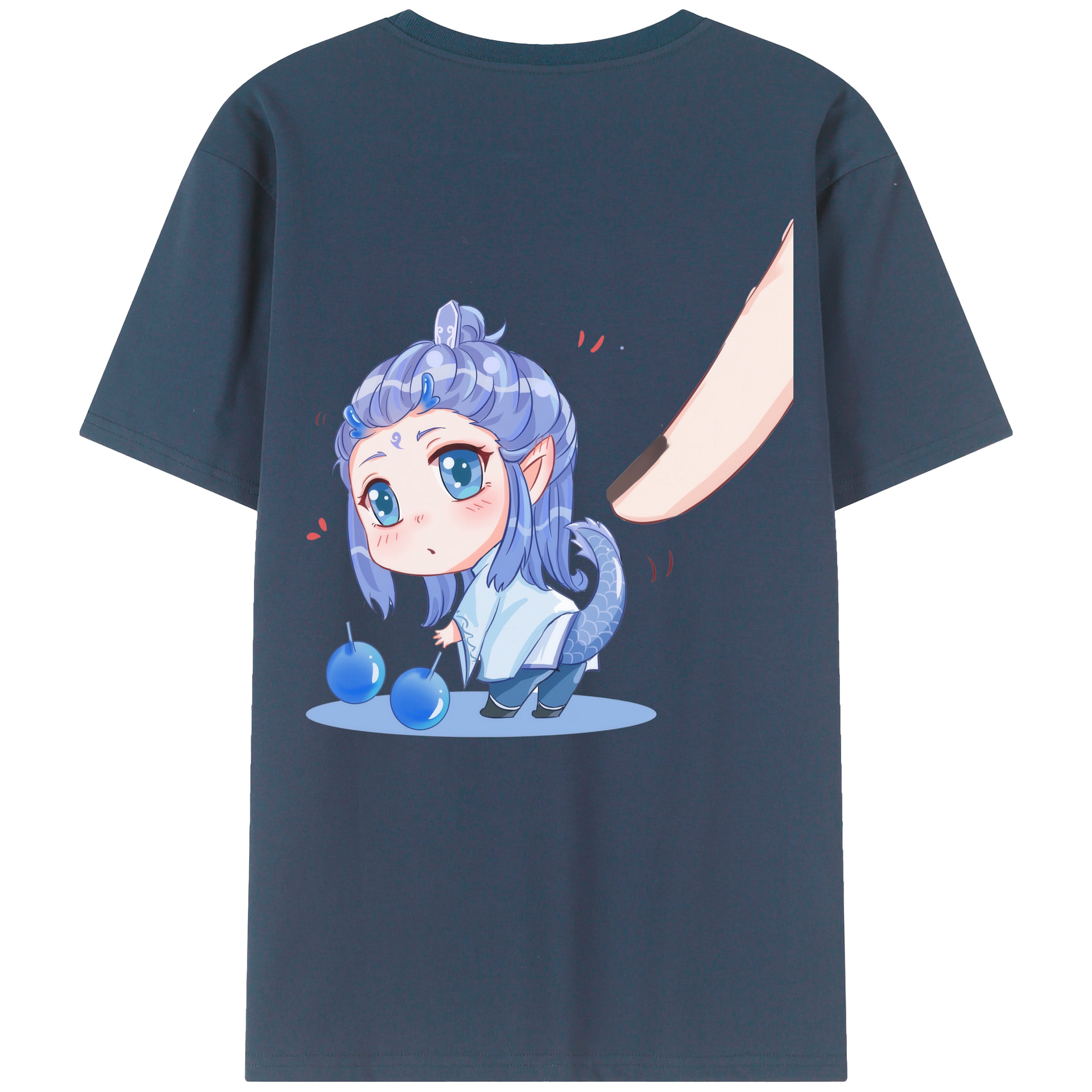 （画像用） Ne Zha 2 ナタ 魔童の大暴れ 綿100％ メンズ半袖Tシャツ（バックプリント） 通気性