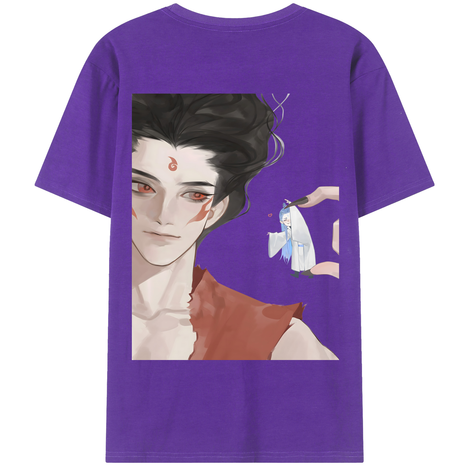 （画像用） Ne Zha 2 ナタ 魔童の大暴れ 綿100％ メンズ半袖Tシャツ（バックプリント） 通気性