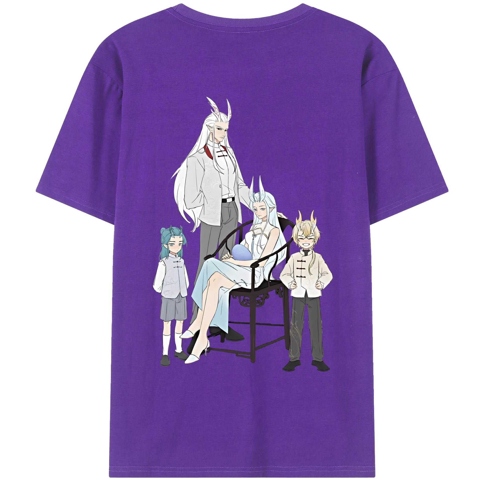 （画像用） Ne Zha 2 ナタ 魔童の大暴れ 綿100％ メンズ半袖Tシャツ（バックプリント） 通気性