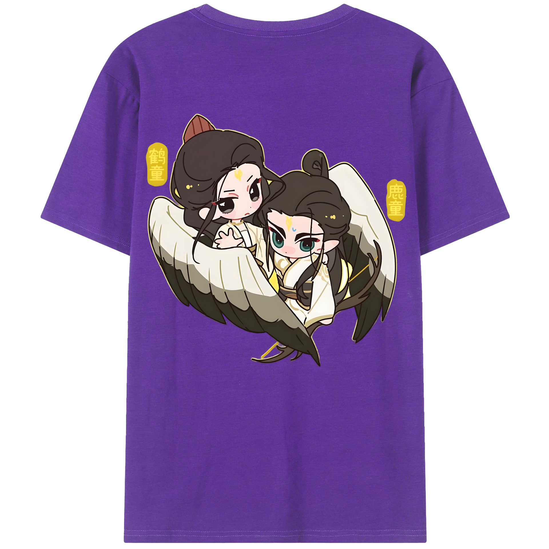 （画像用） Ne Zha 2 ナタ 魔童の大暴れ 綿100％ メンズ半袖Tシャツ（バックプリント） 通気性
