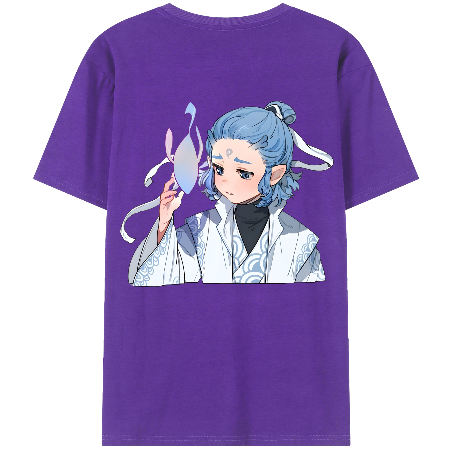 （画像用） Ne Zha 2 ナタ 魔童の大暴れ 綿100％ メンズ半袖Tシャツ（バックプリント） 通気性