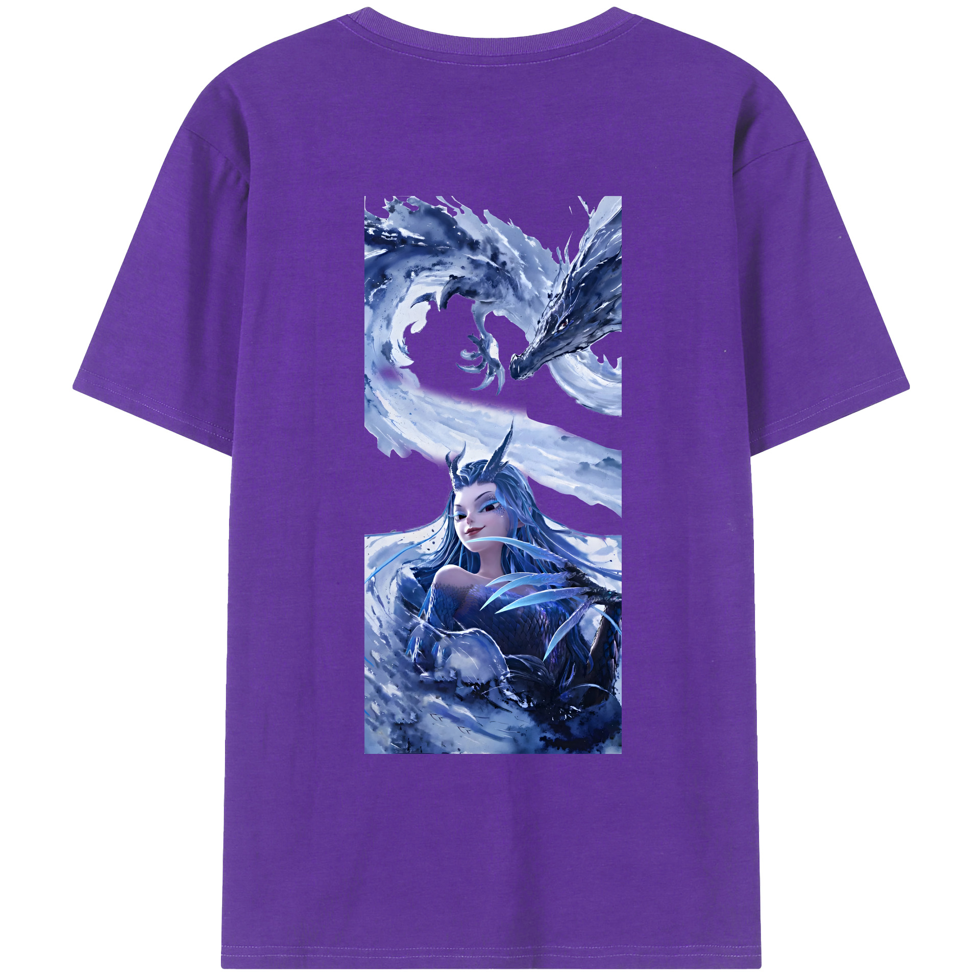 （画像用） Ne Zha 2 ナタ 魔童の大暴れ 綿100％ メンズ半袖Tシャツ（バックプリント） 通気性