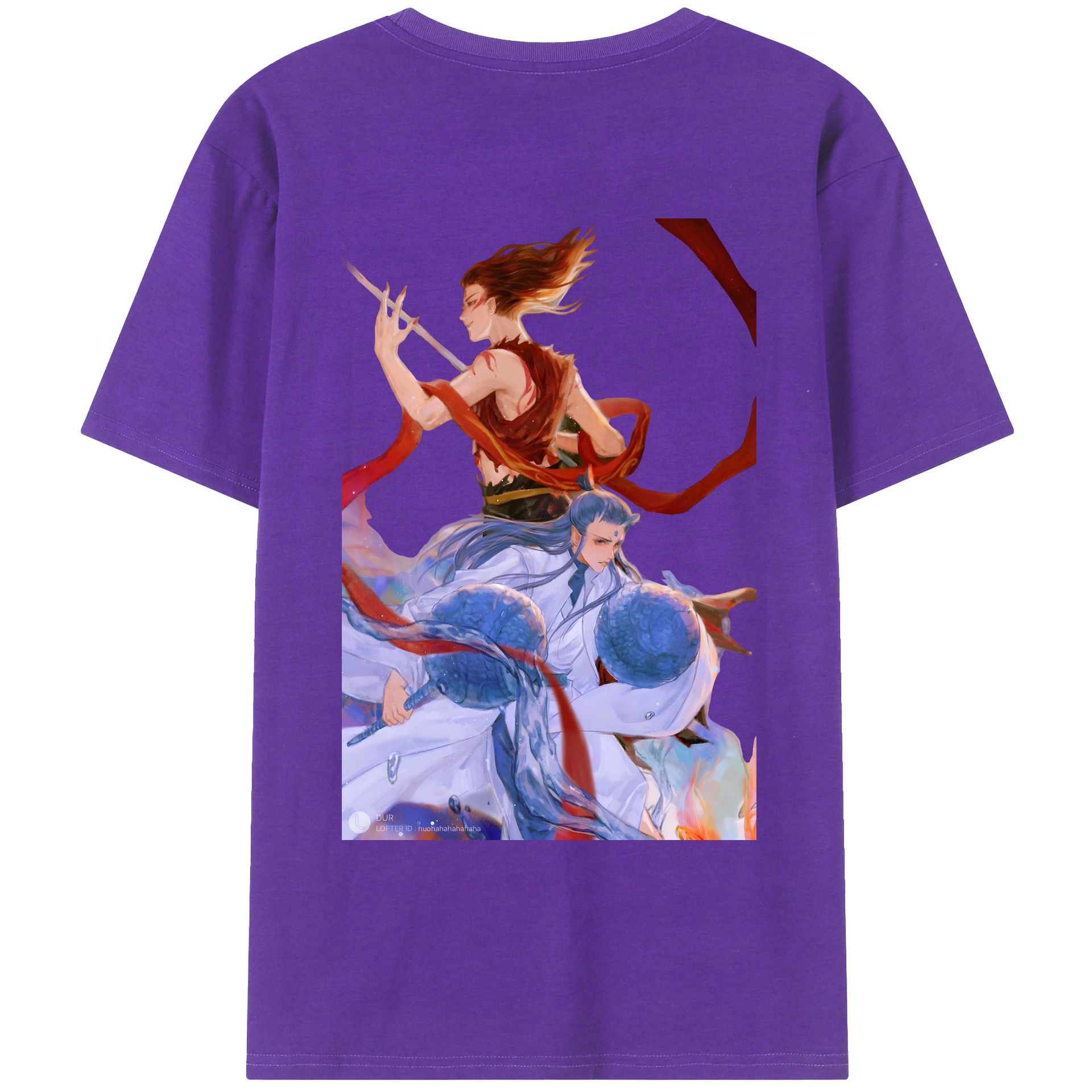 （画像用） Ne Zha 2 ナタ 魔童の大暴れ 綿100％ メンズ半袖Tシャツ（バックプリント） 通気性