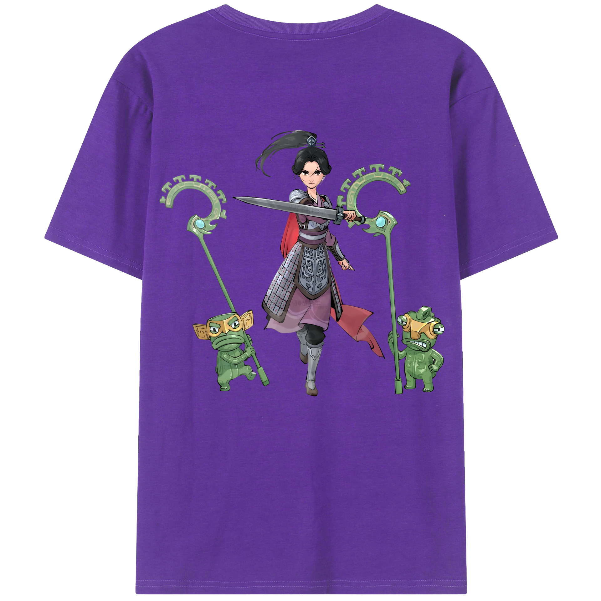 （画像用） Ne Zha 2 ナタ 魔童の大暴れ 綿100％ メンズ半袖Tシャツ（バックプリント） 通気性