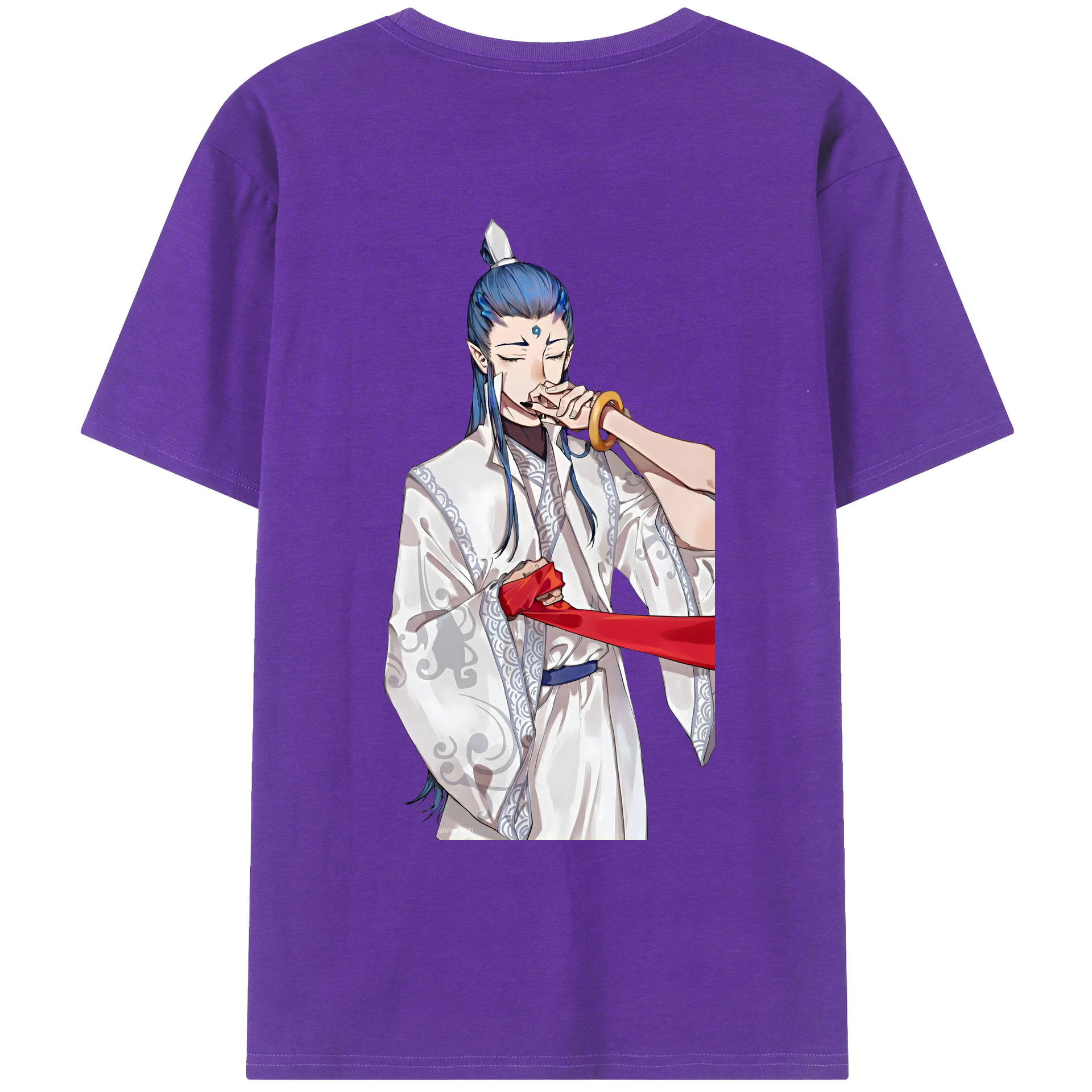 （画像用） Ne Zha 2 ナタ 魔童の大暴れ 綿100％ メンズ半袖Tシャツ（バックプリント） 通気性