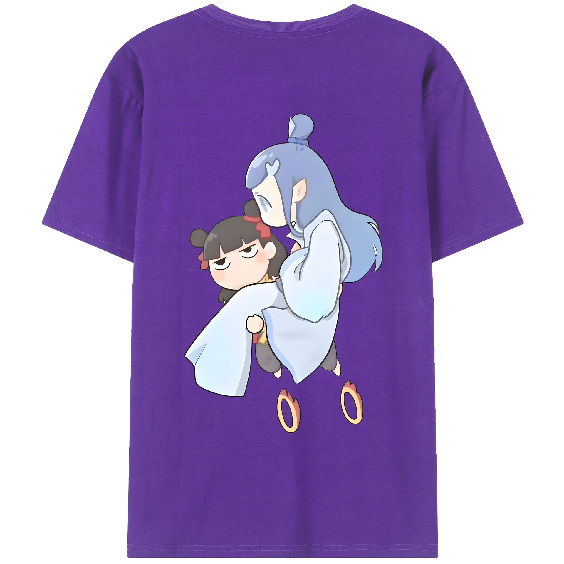 （画像用） Ne Zha 2 ナタ 魔童の大暴れ 綿100％ メンズ半袖Tシャツ（バックプリント） 通気性