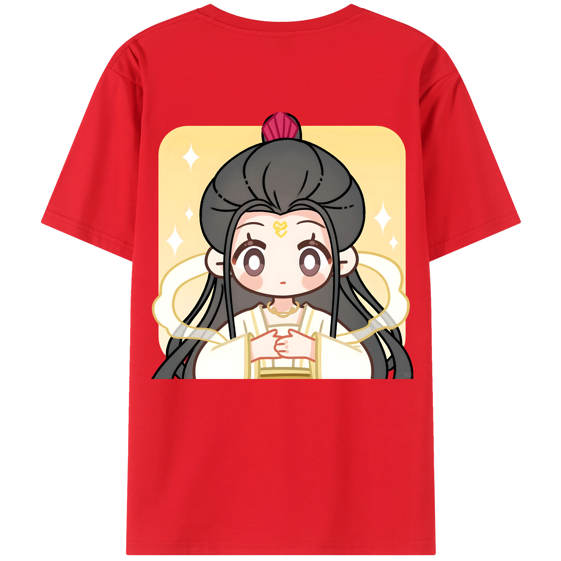 （画像用） Ne Zha 2 ナタ 魔童の大暴れ 綿100％ メンズ半袖Tシャツ（バックプリント） 通気性