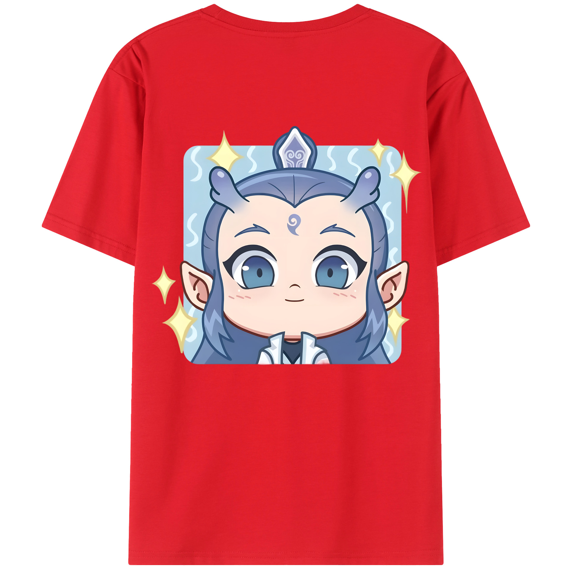（画像用） Ne Zha 2 ナタ 魔童の大暴れ 綿100％ メンズ半袖Tシャツ（バックプリント） 通気性