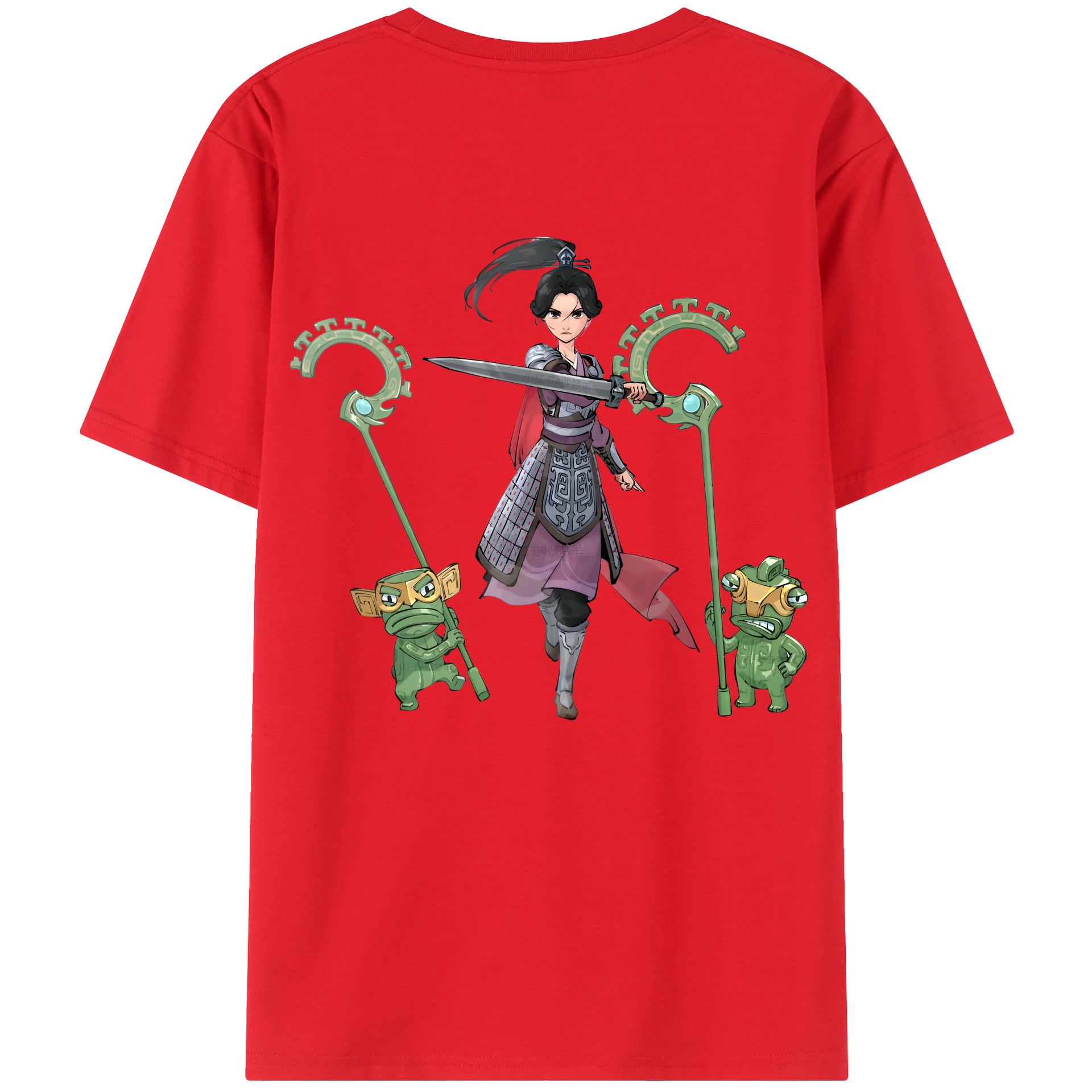 （画像用） Ne Zha 2 ナタ 魔童の大暴れ 綿100％ メンズ半袖Tシャツ（バックプリント） 通気性