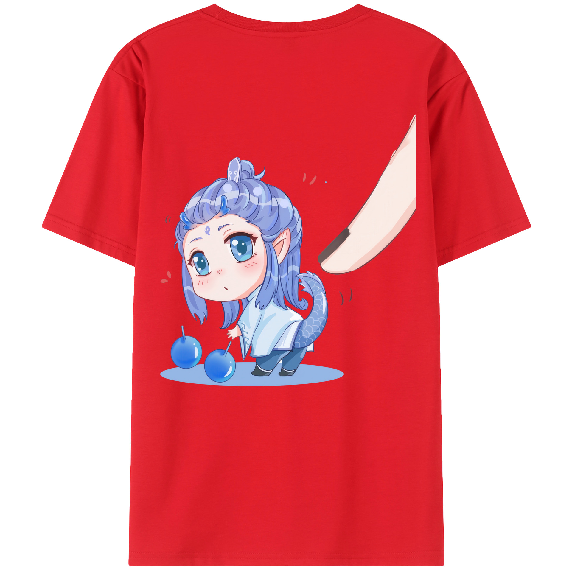 （画像用） Ne Zha 2 ナタ 魔童の大暴れ 綿100％ メンズ半袖Tシャツ（バックプリント） 通気性