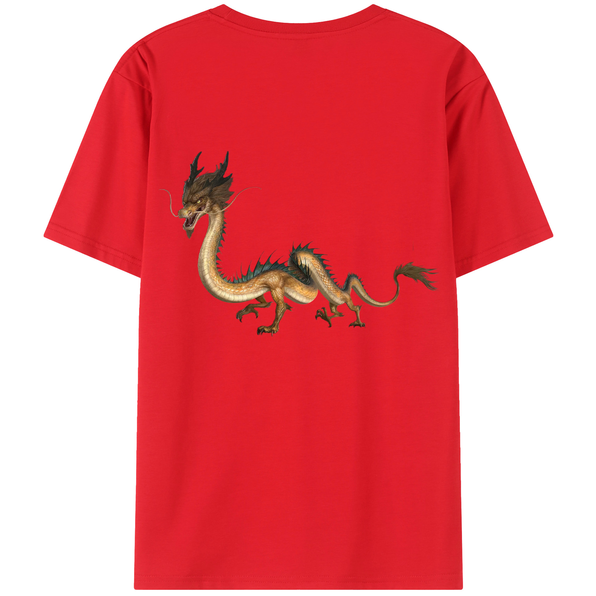 （画像用） Ne Zha 2 ナタ 魔童の大暴れ 綿100％ メンズ半袖Tシャツ（バックプリント） 通気性