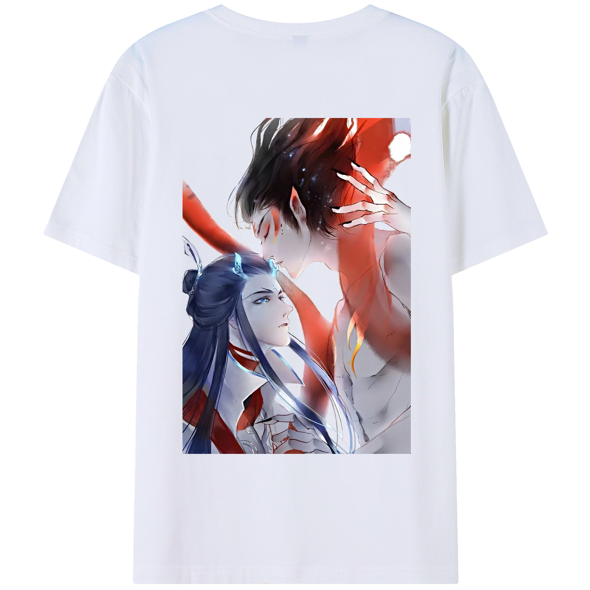 （画像用） Ne Zha 2 ナタ 魔童の大暴れ 綿100％ メンズ半袖Tシャツ（バックプリント） 通気性