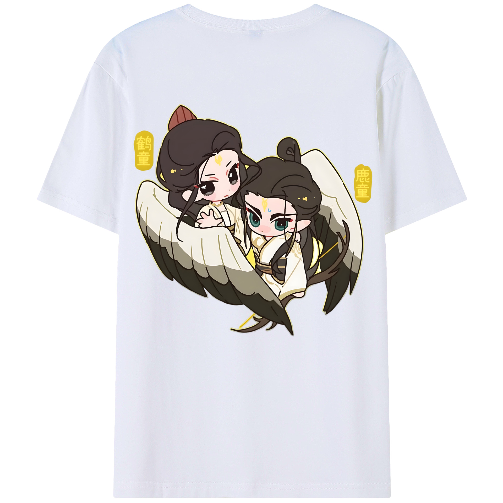 （画像用） Ne Zha 2 ナタ 魔童の大暴れ 綿100％ メンズ半袖Tシャツ（バックプリント） 通気性