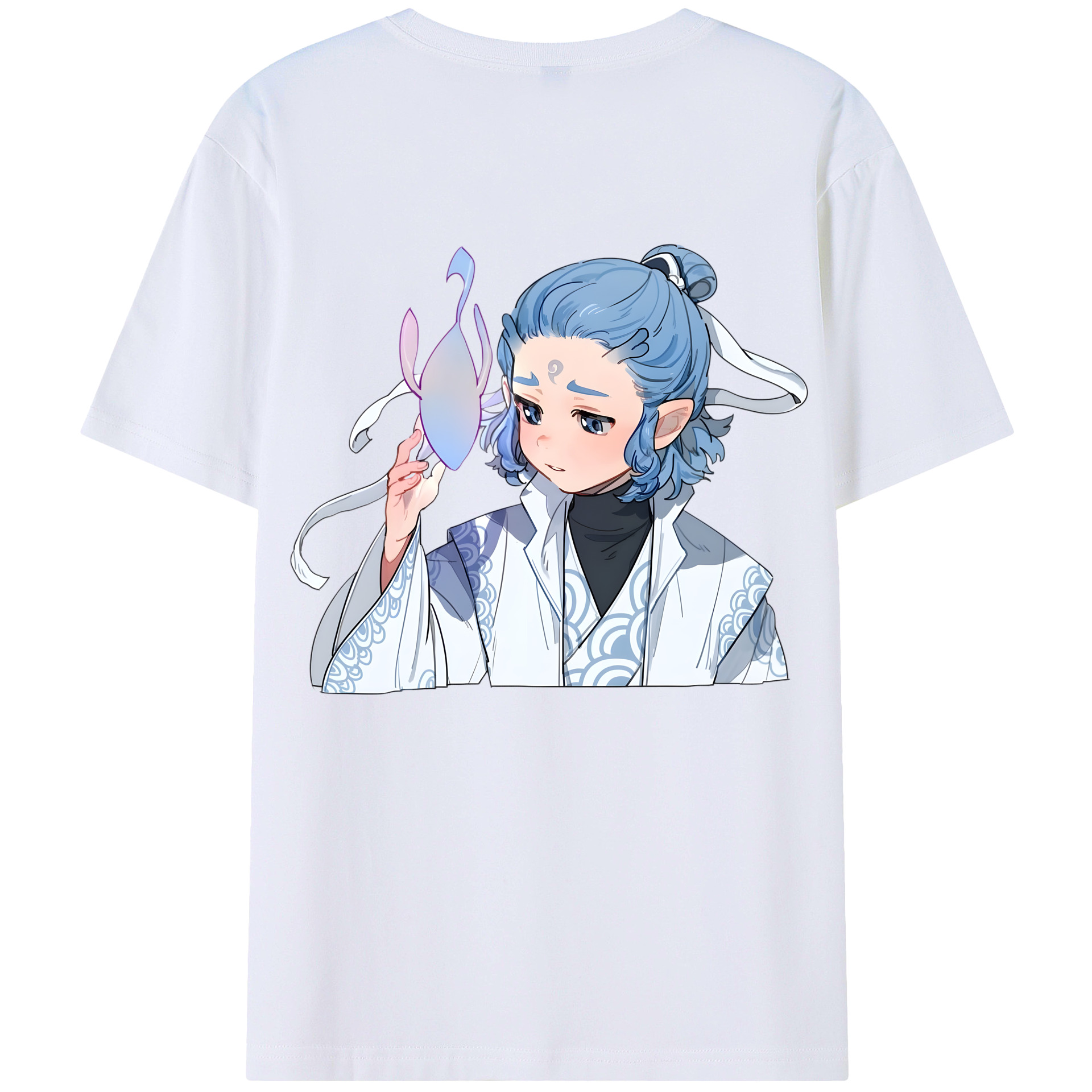 （画像用） Ne Zha 2 ナタ 魔童の大暴れ 綿100％ メンズ半袖Tシャツ（バックプリント） 通気性