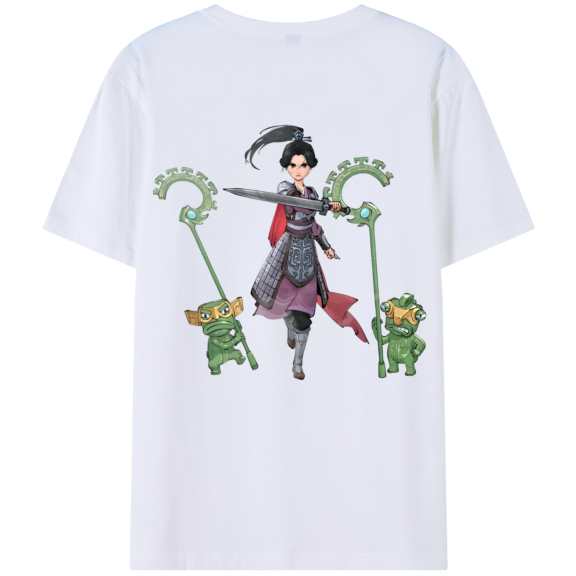 （画像用） Ne Zha 2 ナタ 魔童の大暴れ 綿100％ メンズ半袖Tシャツ（バックプリント） 通気性
