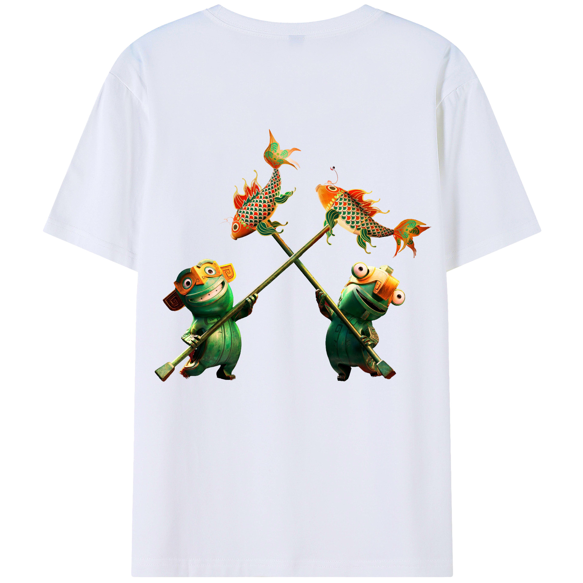 （画像用） Ne Zha 2 ナタ 魔童の大暴れ 綿100％ メンズ半袖Tシャツ（バックプリント） 通気性