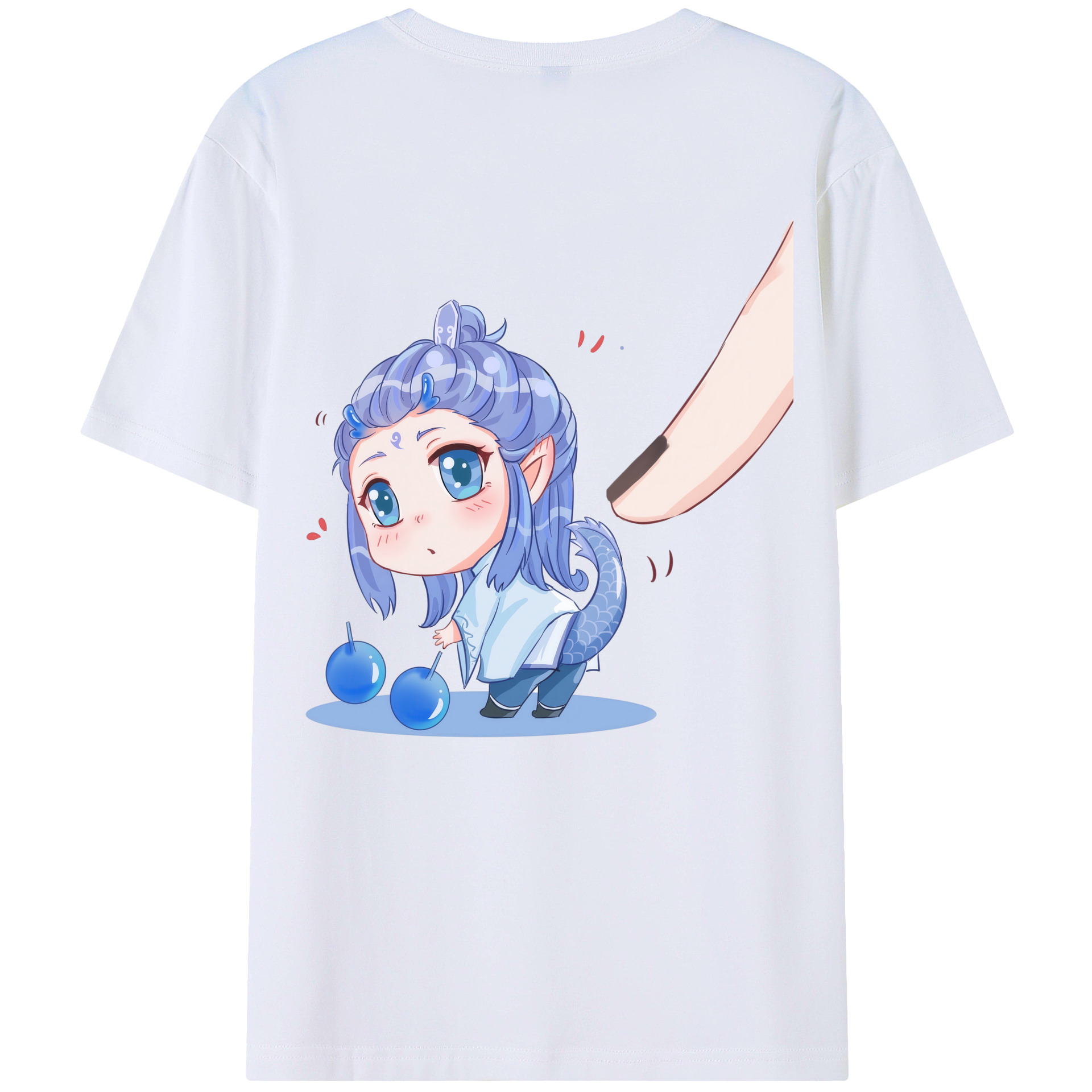 （画像用） Ne Zha 2 ナタ 魔童の大暴れ 綿100％ メンズ半袖Tシャツ（バックプリント） 通気性