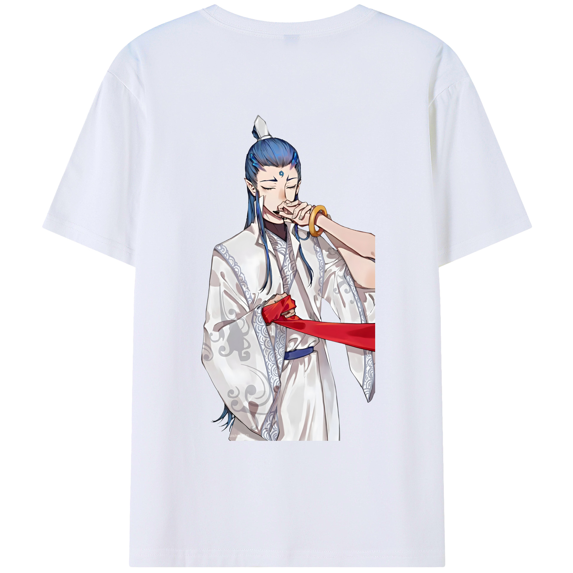 （画像用） Ne Zha 2 ナタ 魔童の大暴れ 綿100％ メンズ半袖Tシャツ（バックプリント） 通気性
