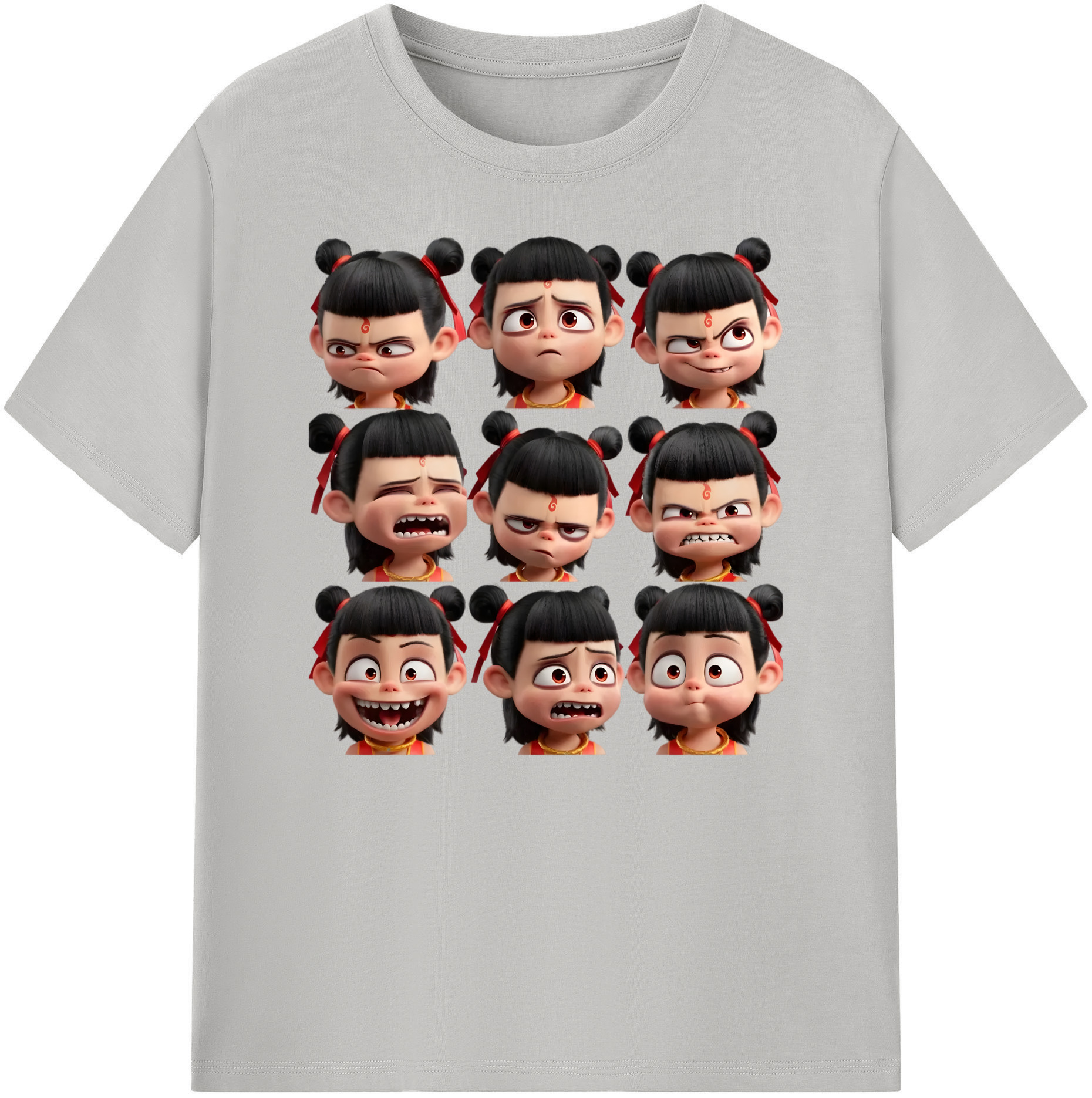 （画像用） Ne Zha 2 ナタ 魔童の大暴れ 綿100％ メンズ半袖Tシャツ｜肌触りやわらか＆通気性