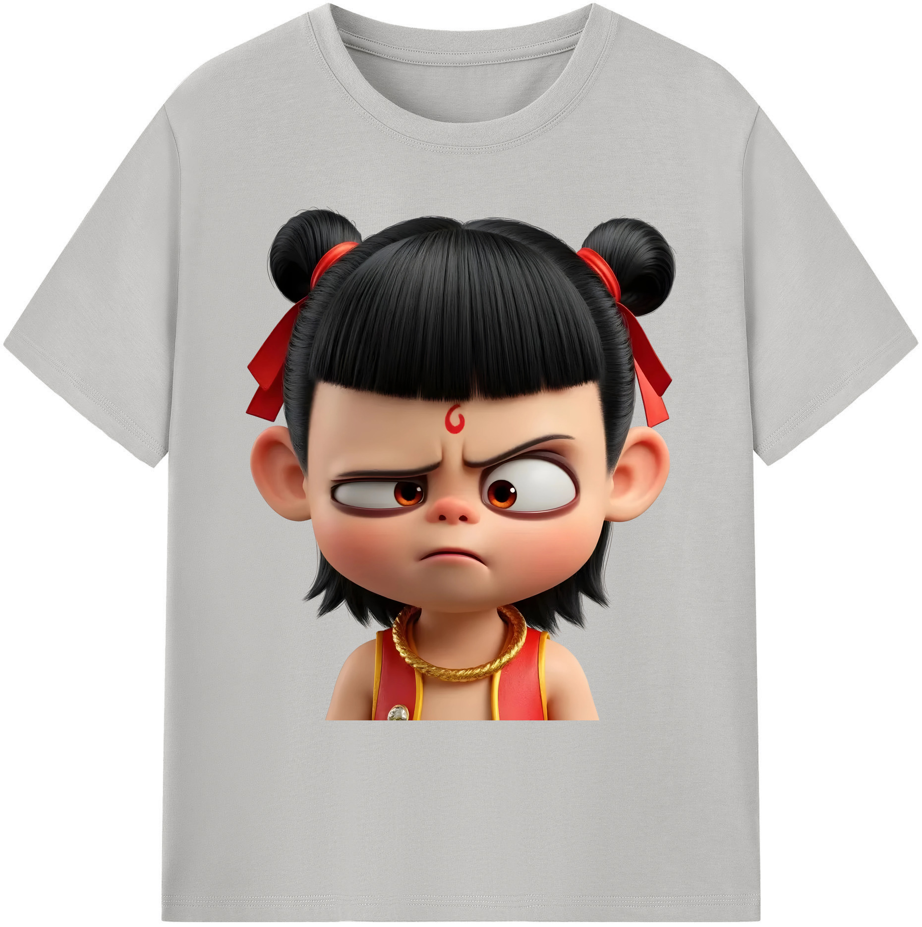 （画像用） Ne Zha 2 ナタ 魔童の大暴れ 綿100％ メンズ半袖Tシャツ｜肌触りやわらか＆通気性