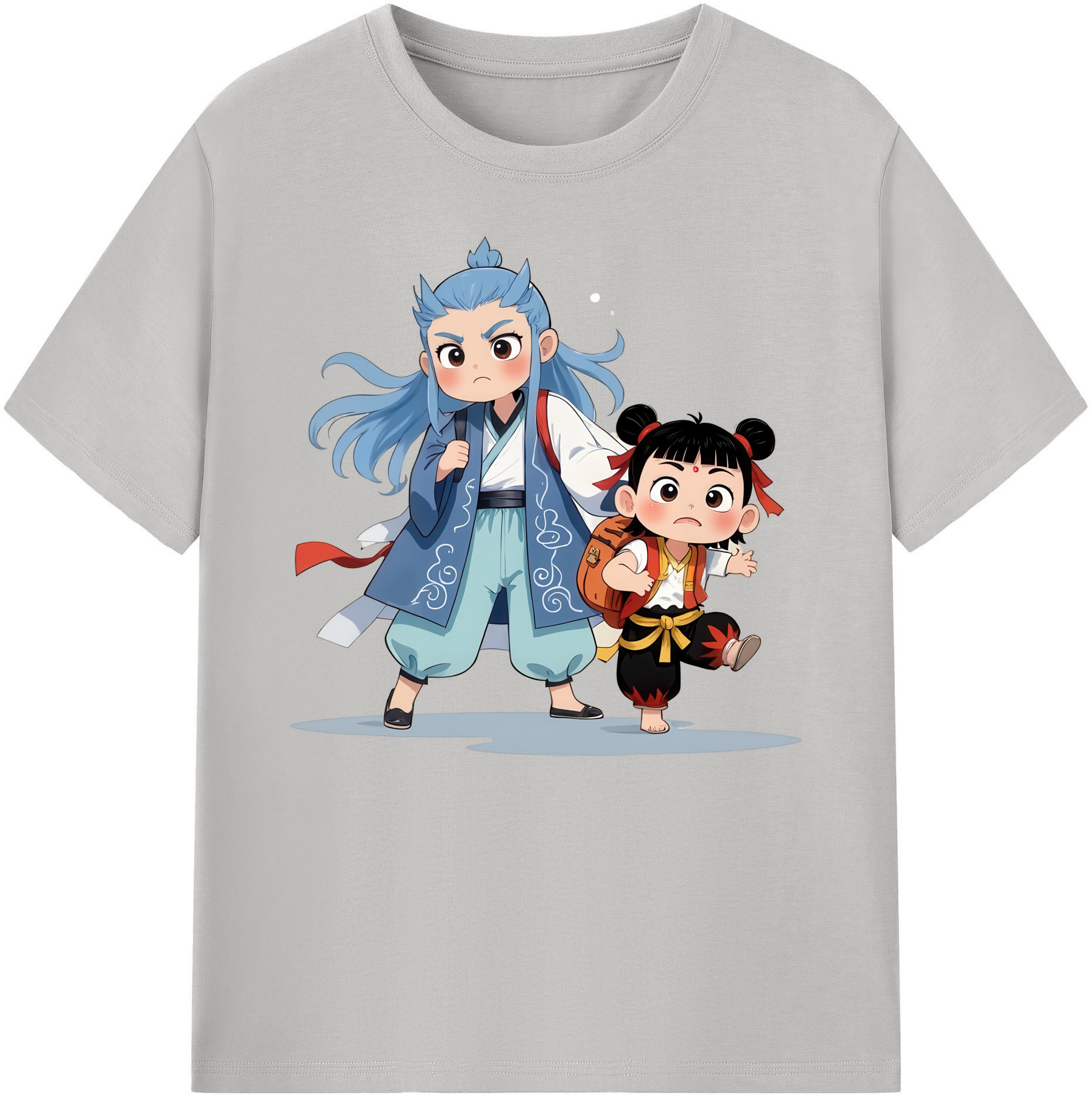 （画像用） Ne Zha 2 ナタ 魔童の大暴れ 綿100％ メンズ半袖Tシャツ｜肌触りやわらか＆通気性