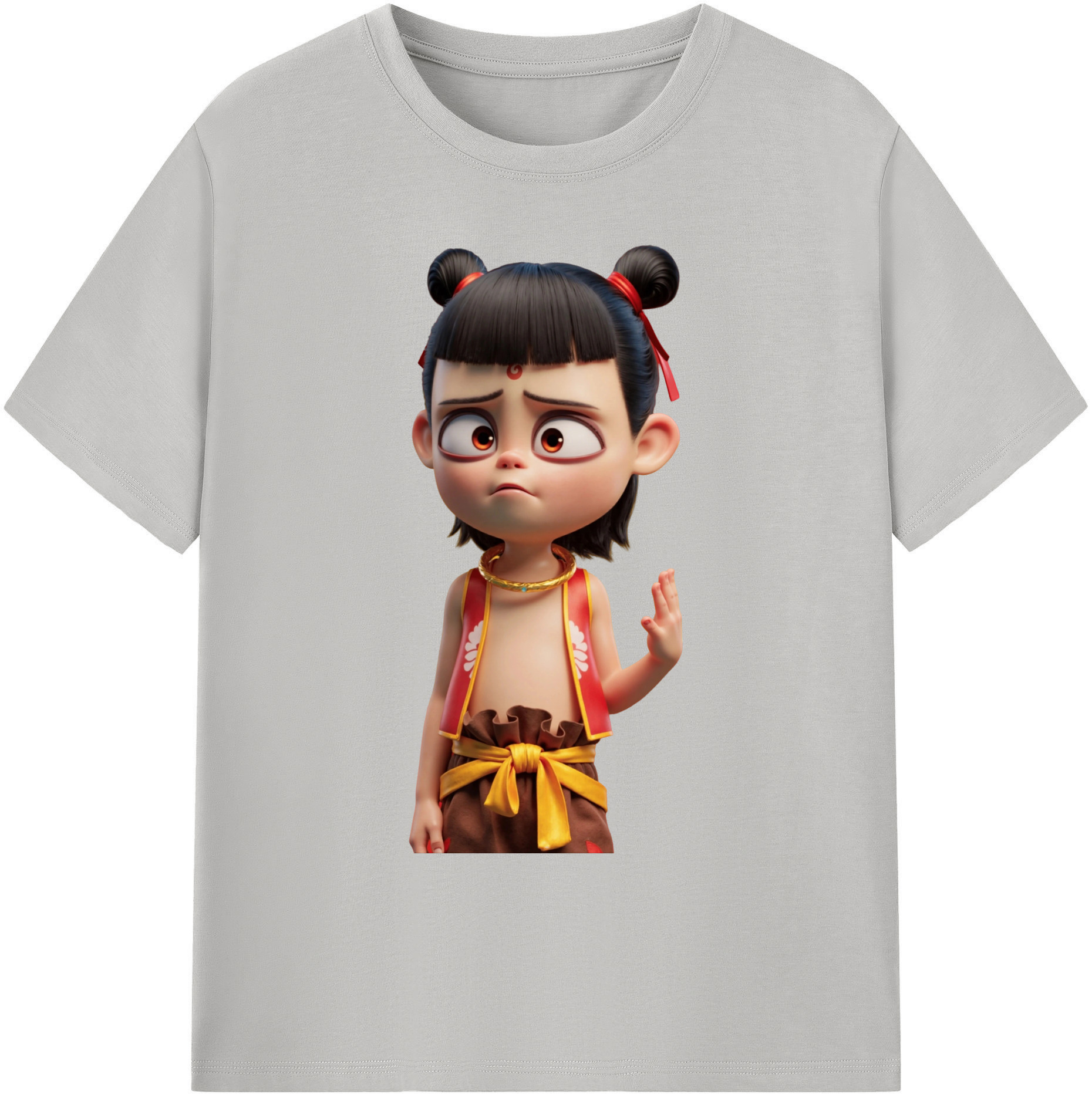 （画像用） Ne Zha 2 ナタ 魔童の大暴れ 綿100％ メンズ半袖Tシャツ｜肌触りやわらか＆通気性
