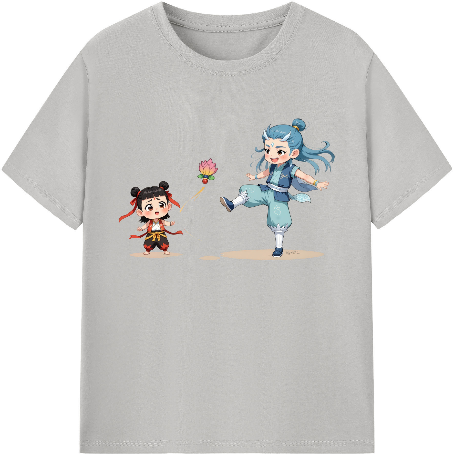 （画像用） Ne Zha 2 ナタ 魔童の大暴れ 綿100％ メンズ半袖Tシャツ｜肌触りやわらか＆通気性