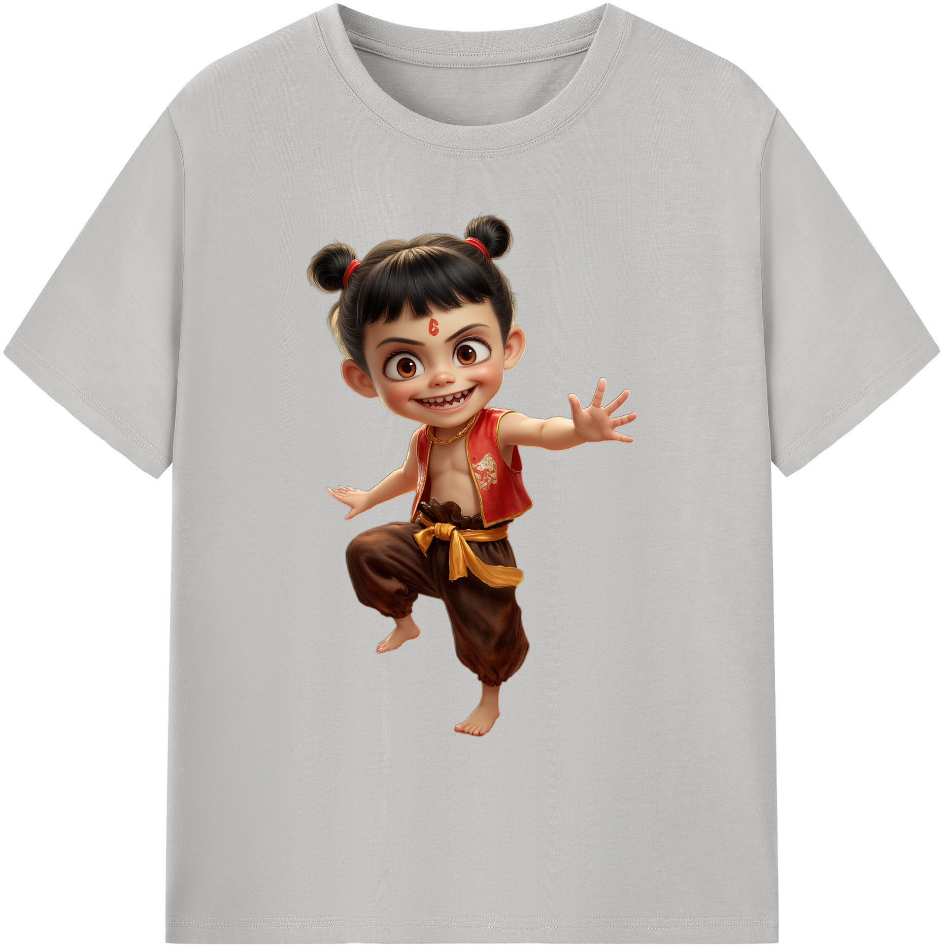 （画像用） Ne Zha 2 ナタ 魔童の大暴れ 綿100％ メンズ半袖Tシャツ｜肌触りやわらか＆通気性