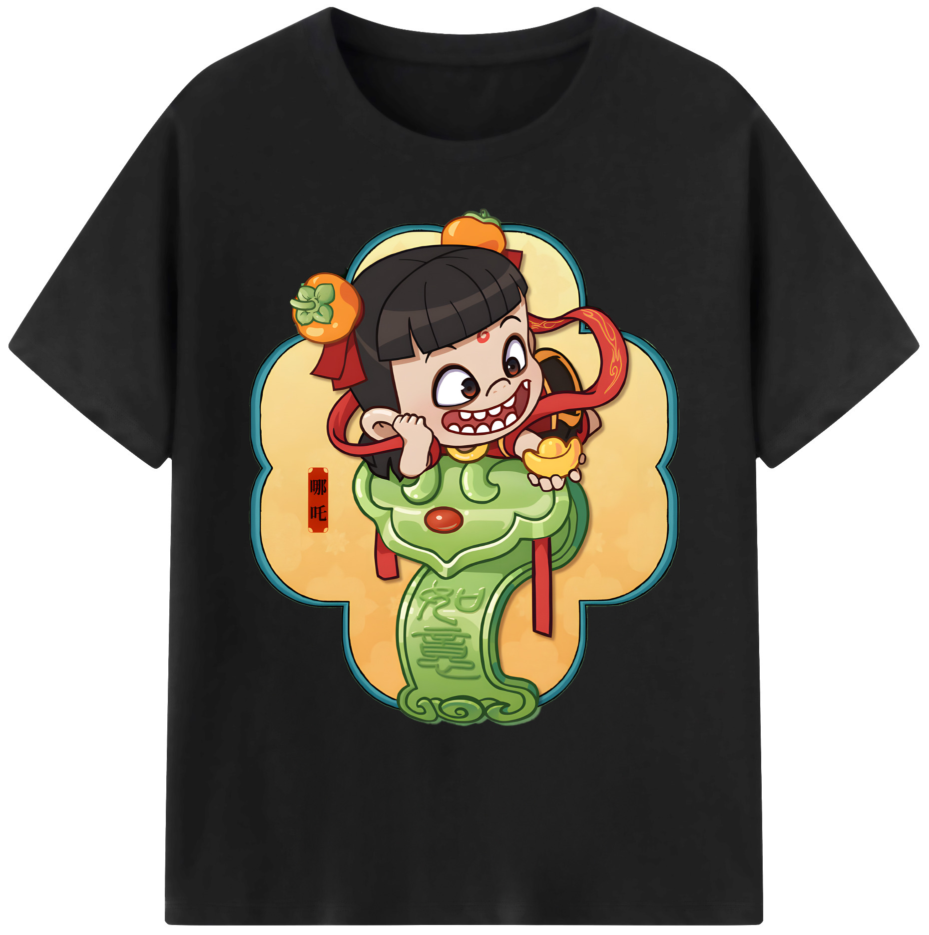 （画像用） Ne Zha 2 ナタ 魔童の大暴れ 綿100％ メンズ半袖Tシャツ｜肌触りやわらか＆通気性