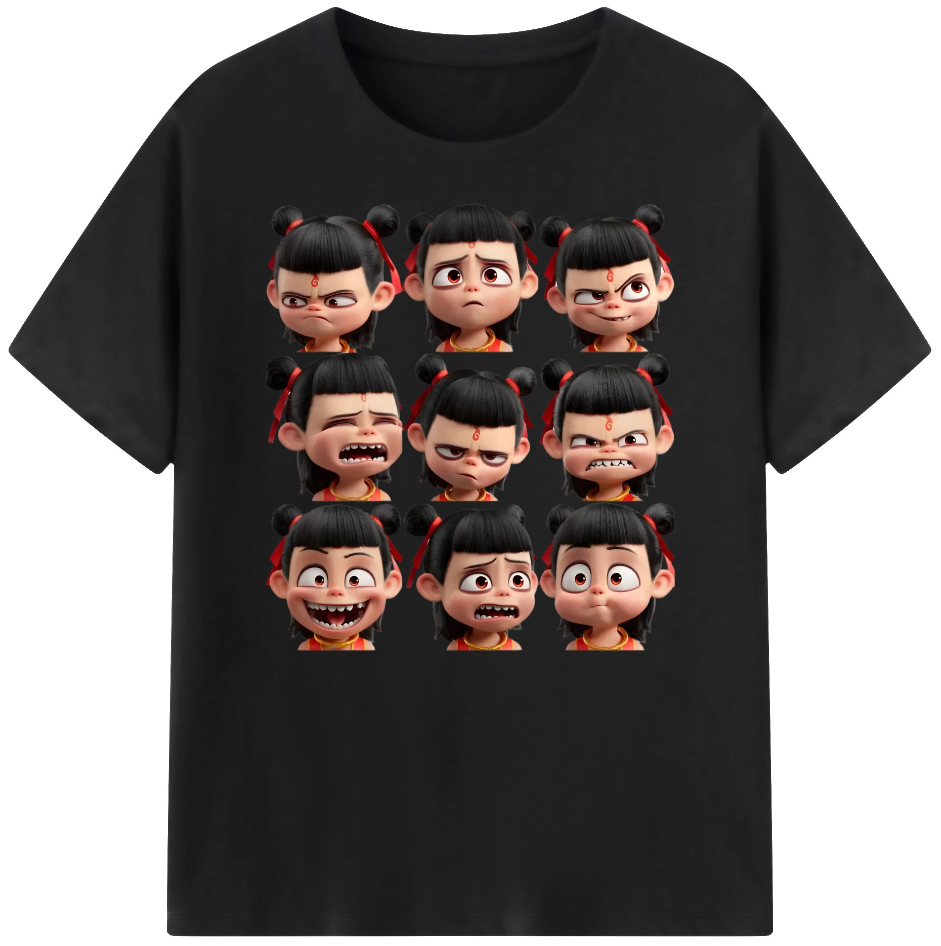 （画像用） Ne Zha 2 ナタ 魔童の大暴れ 綿100％ メンズ半袖Tシャツ｜肌触りやわらか＆通気性
