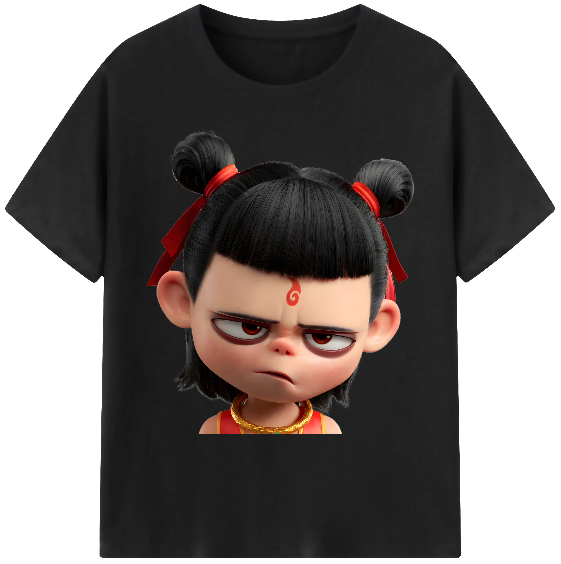（画像用） Ne Zha 2 ナタ 魔童の大暴れ 綿100％ メンズ半袖Tシャツ｜肌触りやわらか＆通気性