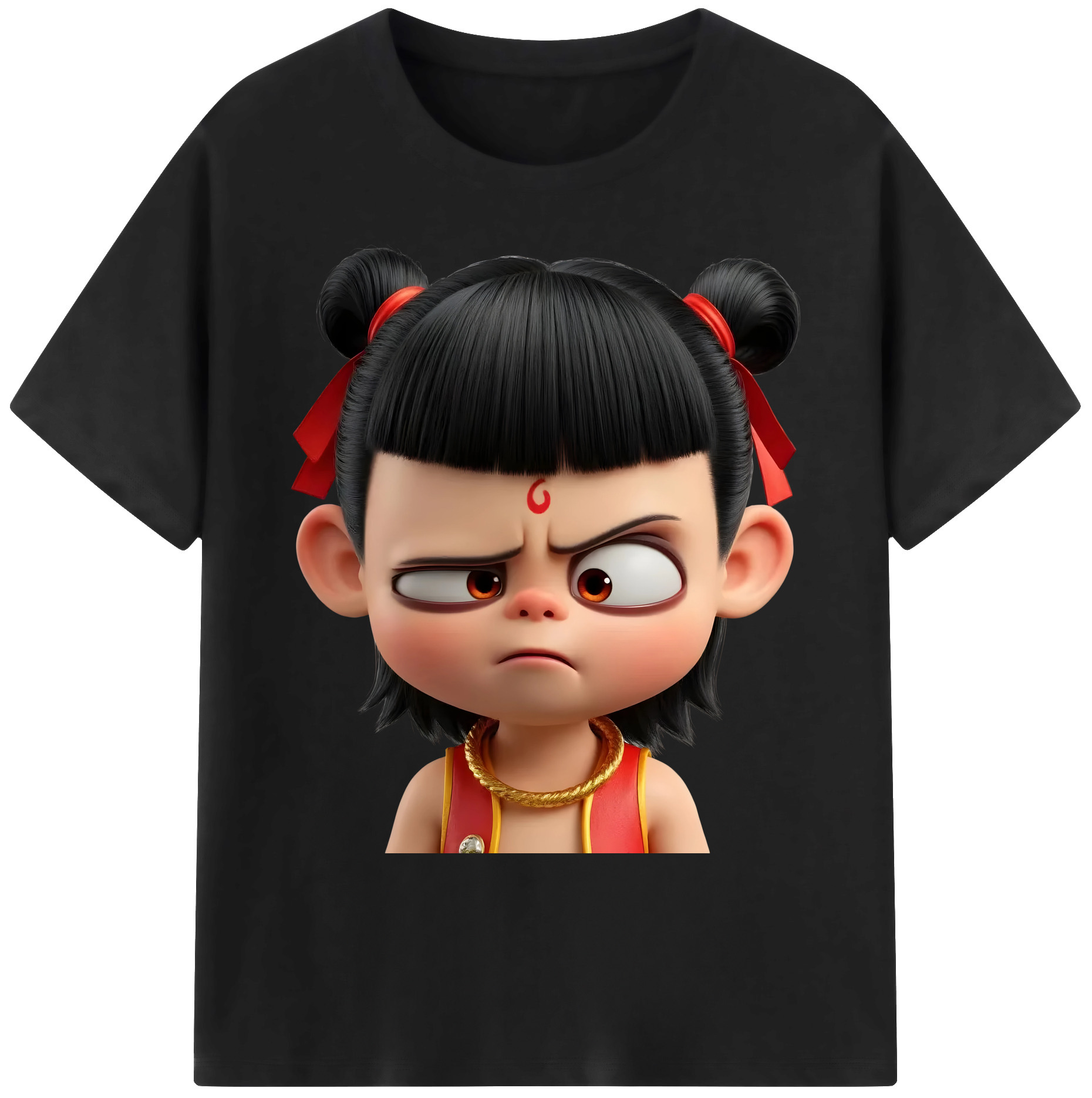 （画像用） Ne Zha 2 ナタ 魔童の大暴れ 綿100％ メンズ半袖Tシャツ｜肌触りやわらか＆通気性