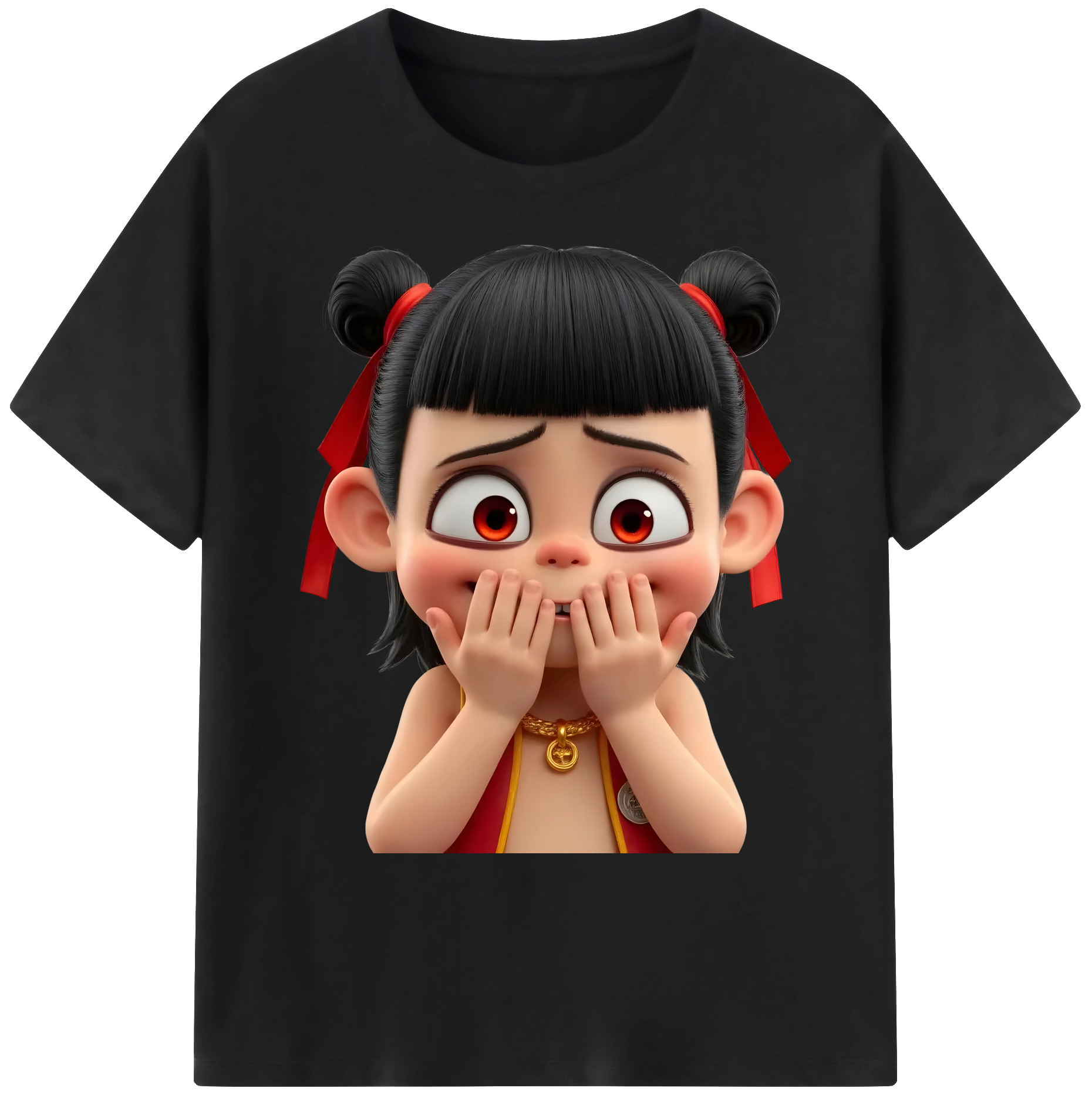 （画像用） Ne Zha 2 ナタ 魔童の大暴れ 綿100％ メンズ半袖Tシャツ｜肌触りやわらか＆通気性