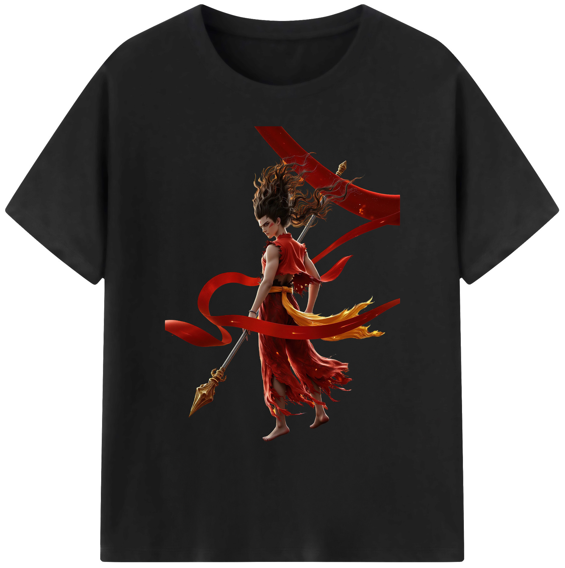 （画像用） Ne Zha 2 ナタ 魔童の大暴れ 綿100％ メンズ半袖Tシャツ｜肌触りやわらか＆通気性