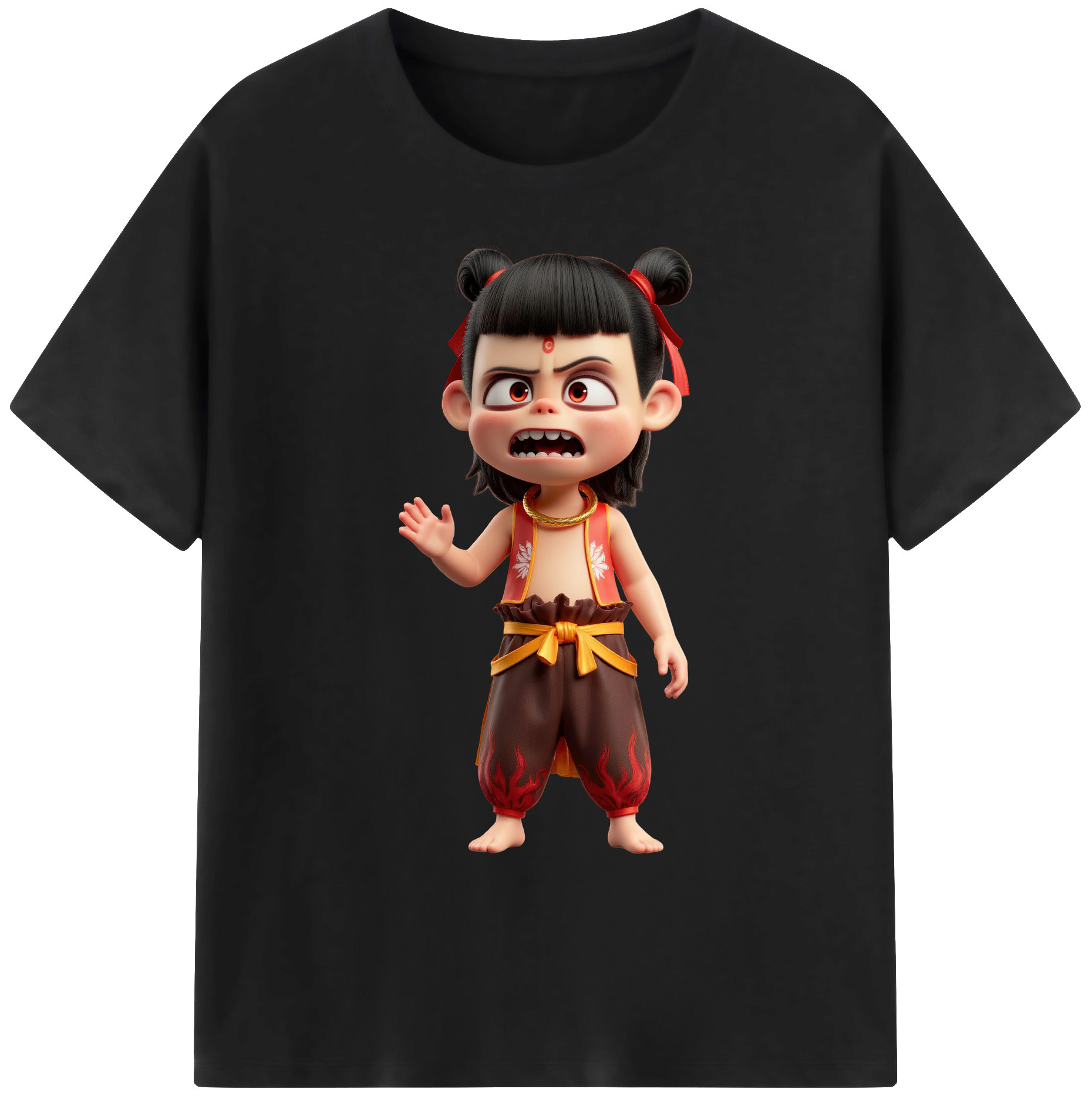 （画像用） Ne Zha 2 ナタ 魔童の大暴れ 綿100％ メンズ半袖Tシャツ｜肌触りやわらか＆通気性